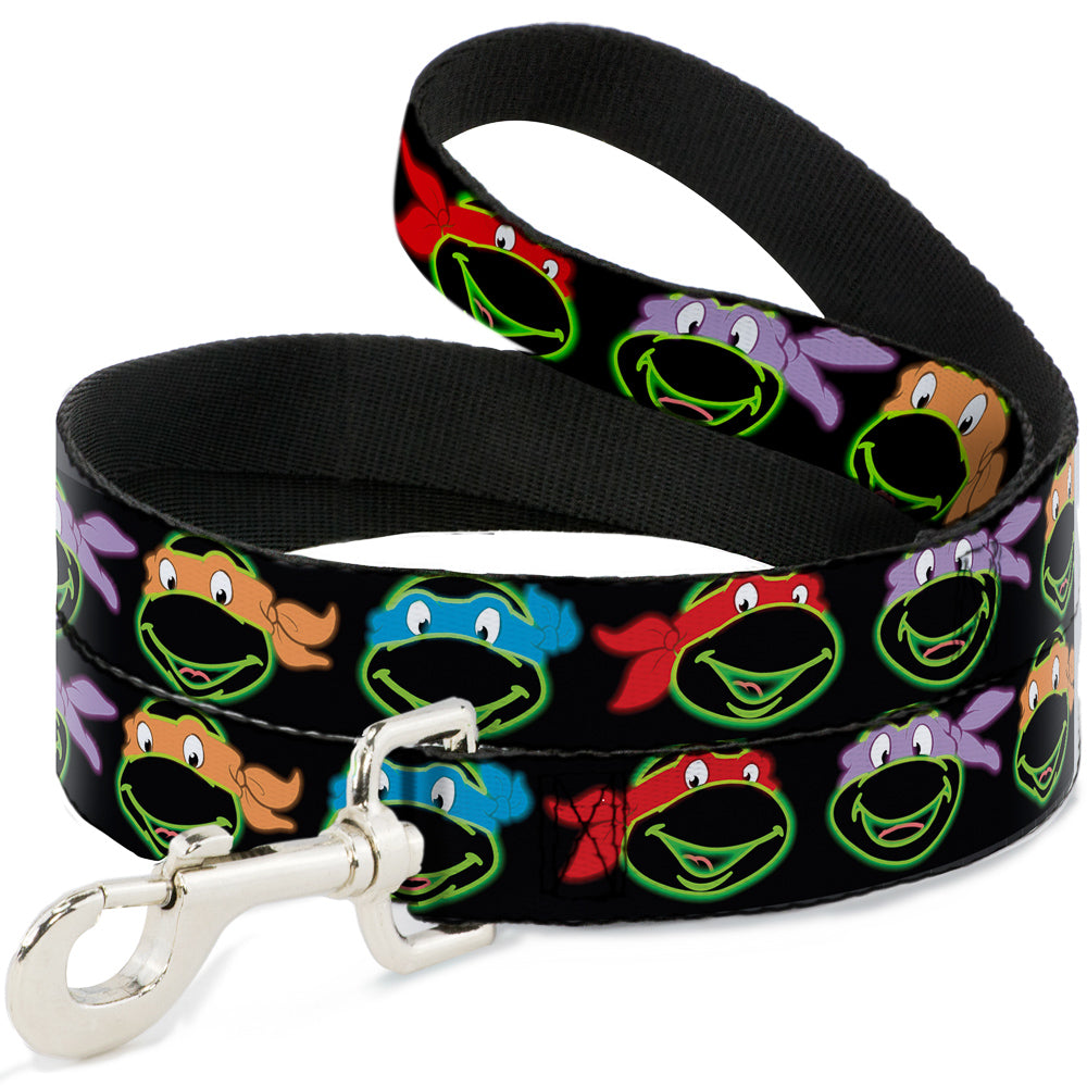 Dog Leash - Classic Teenage Mutant Ninja Turtles Electric Expressions Black/Multi Neon Dog Leashes Teenage Mutant Ninja Turtles