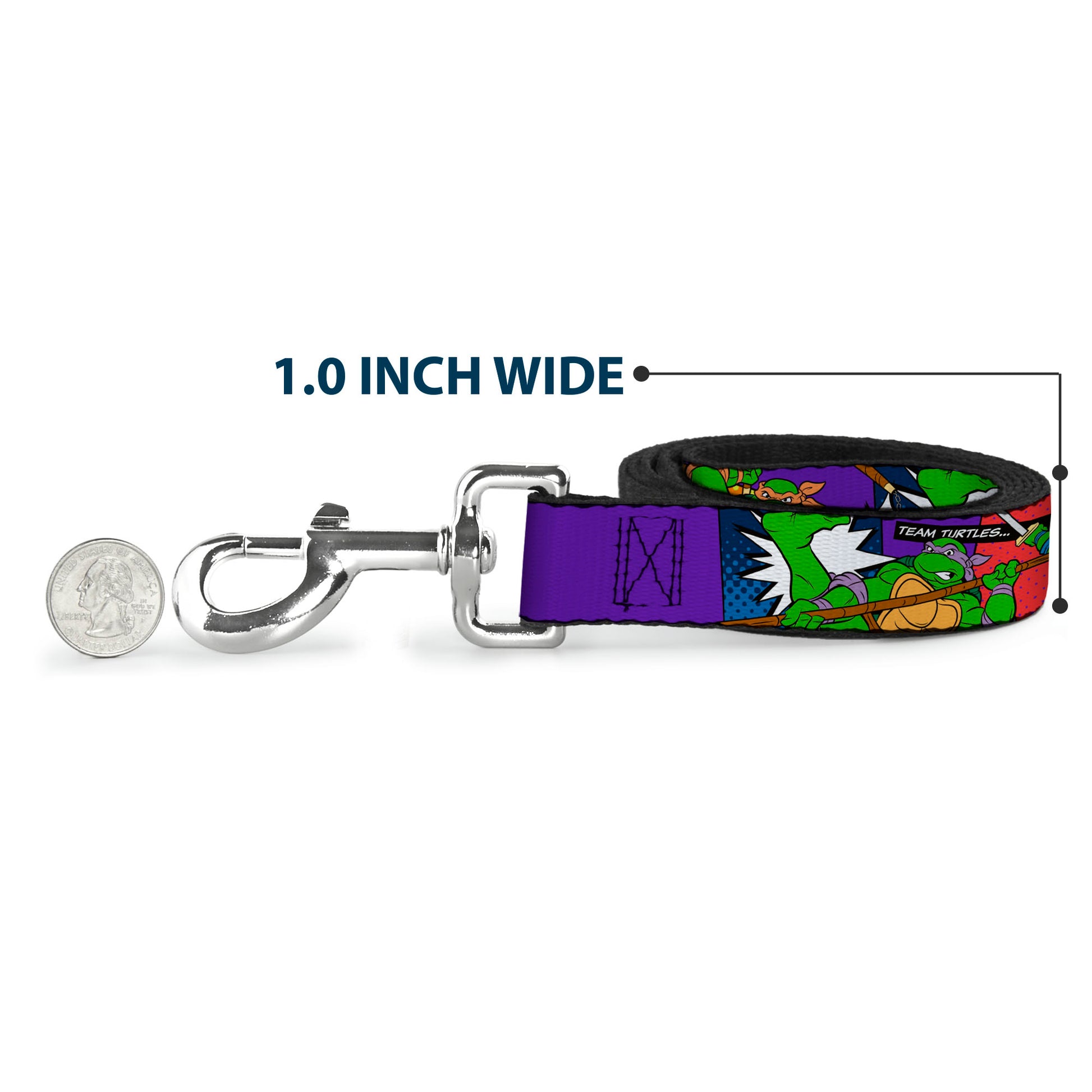 Dog Leash - Classic Teenage Mutant Ninja Turtles Action Poses/TEAM TURTLES Dog Leashes Teenage Mutant Ninja Turtles