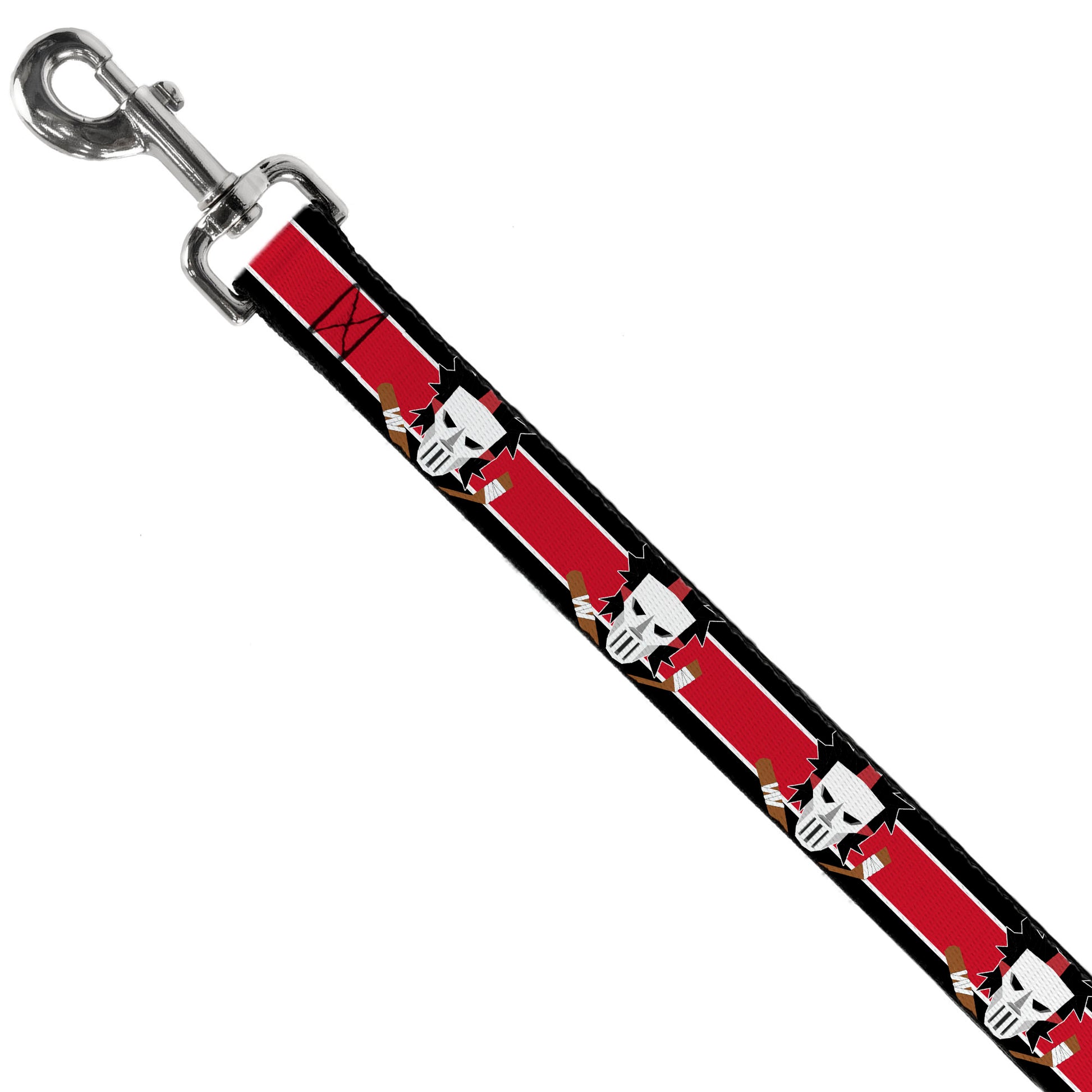 Dog Leash - Casey Jones Baseball & Hockey Stick CLOSE-UP Stripe Black/White/Red Dog Leashes Teenage Mutant Ninja Turtles