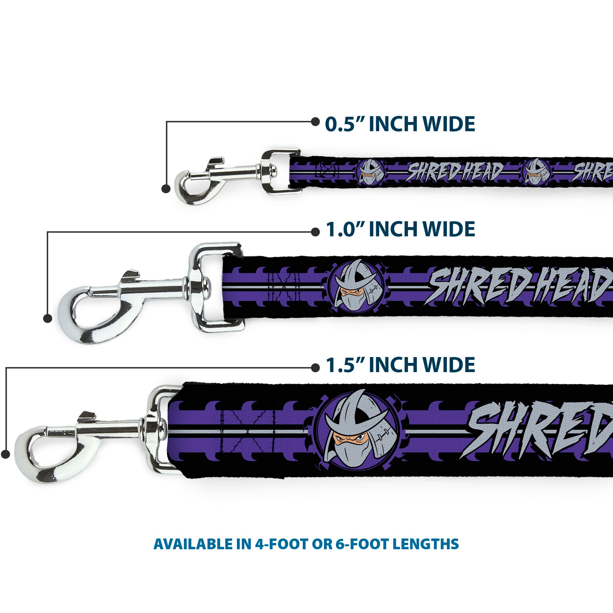 Dog Leash - Shredder Head SHRED HEAD/Stripe Black/Purple/Gray Dog Leashes Teenage Mutant Ninja Turtles