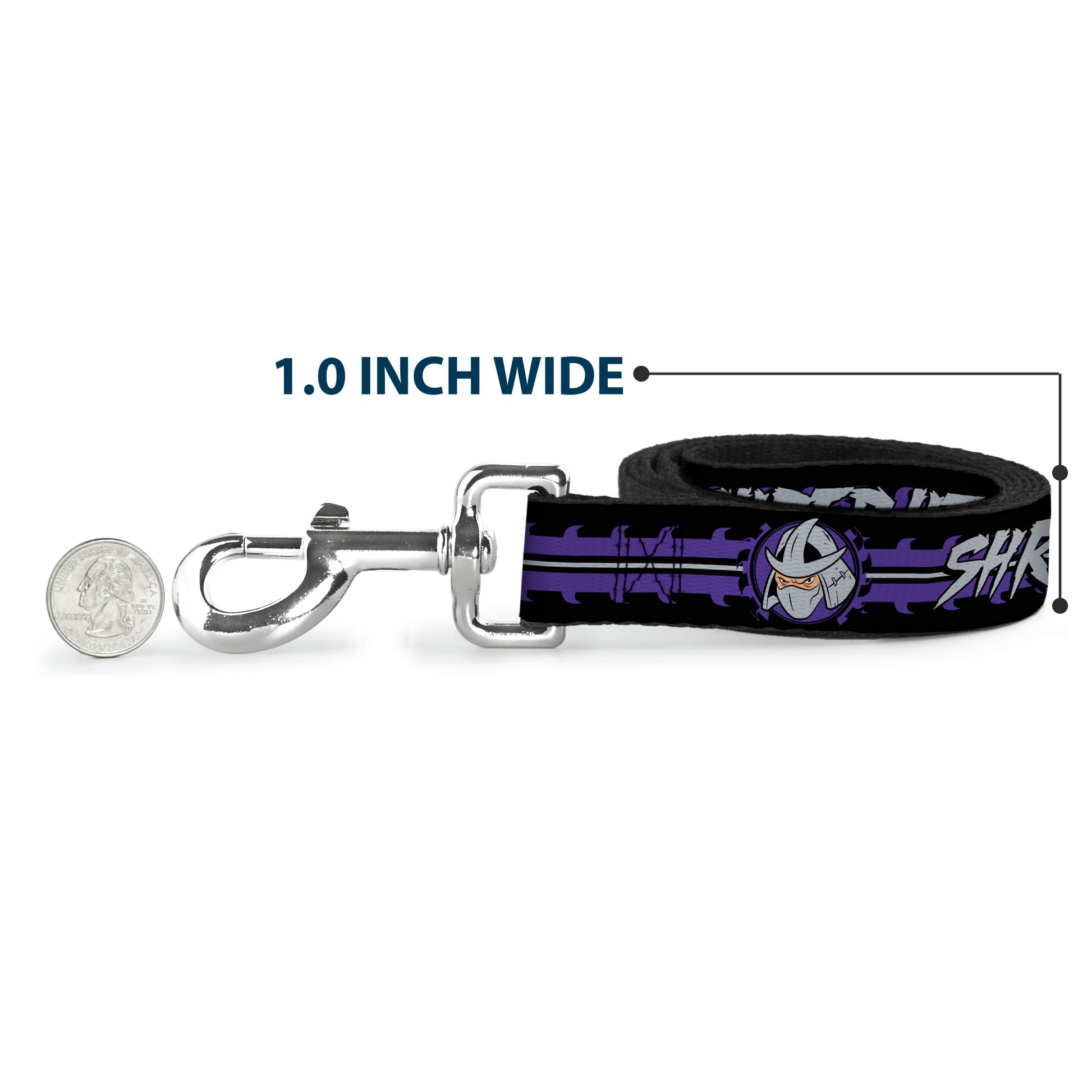 Dog Leash - Shredder Head SHRED HEAD/Stripe Black/Purple/Gray Dog Leashes Teenage Mutant Ninja Turtles