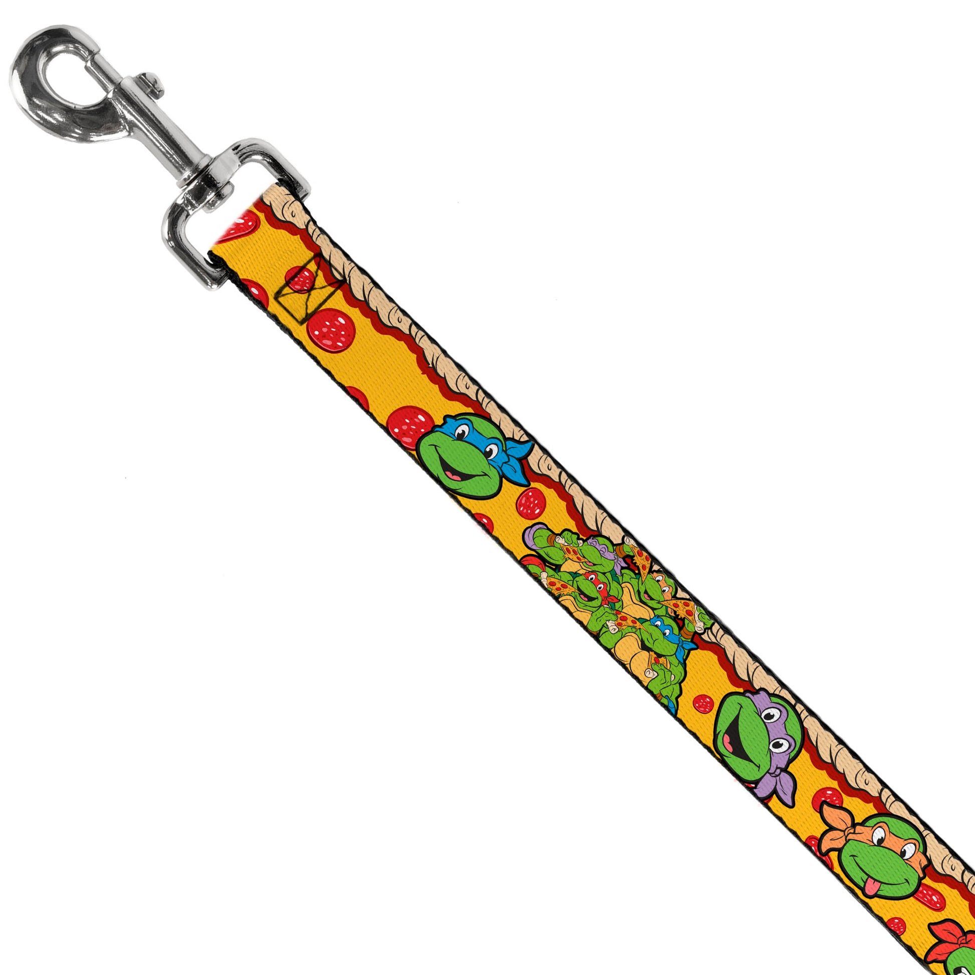 Dog Leash - Classic Teenage Mutant Ninja Turtles 4-Turtle Faces Pepperoni Pizza/Turtles Pose16 Dog Leashes Teenage Mutant Ninja Turtles