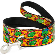 Dog Leash - Classic Teenage Mutant Ninja Turtles 4-Turtle Faces Pepperoni Pizza/Turtles Pose16 Dog Leashes Teenage Mutant Ninja Turtles