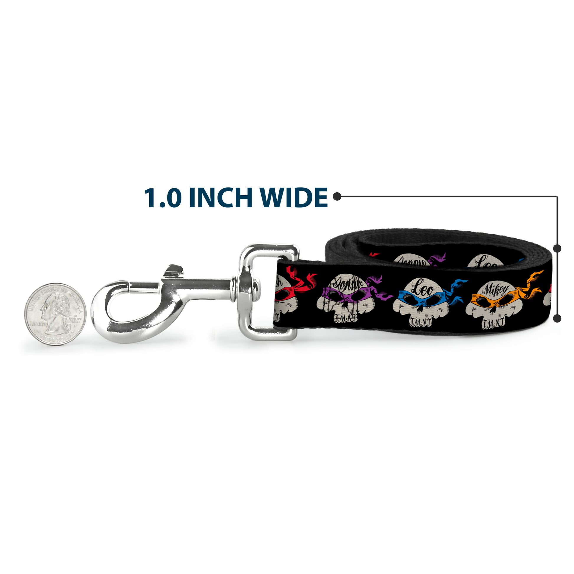 Dog Leash - TMNT 4-Turtle Road Rebel Skulls Black Dog Leashes Teenage Mutant Ninja Turtles