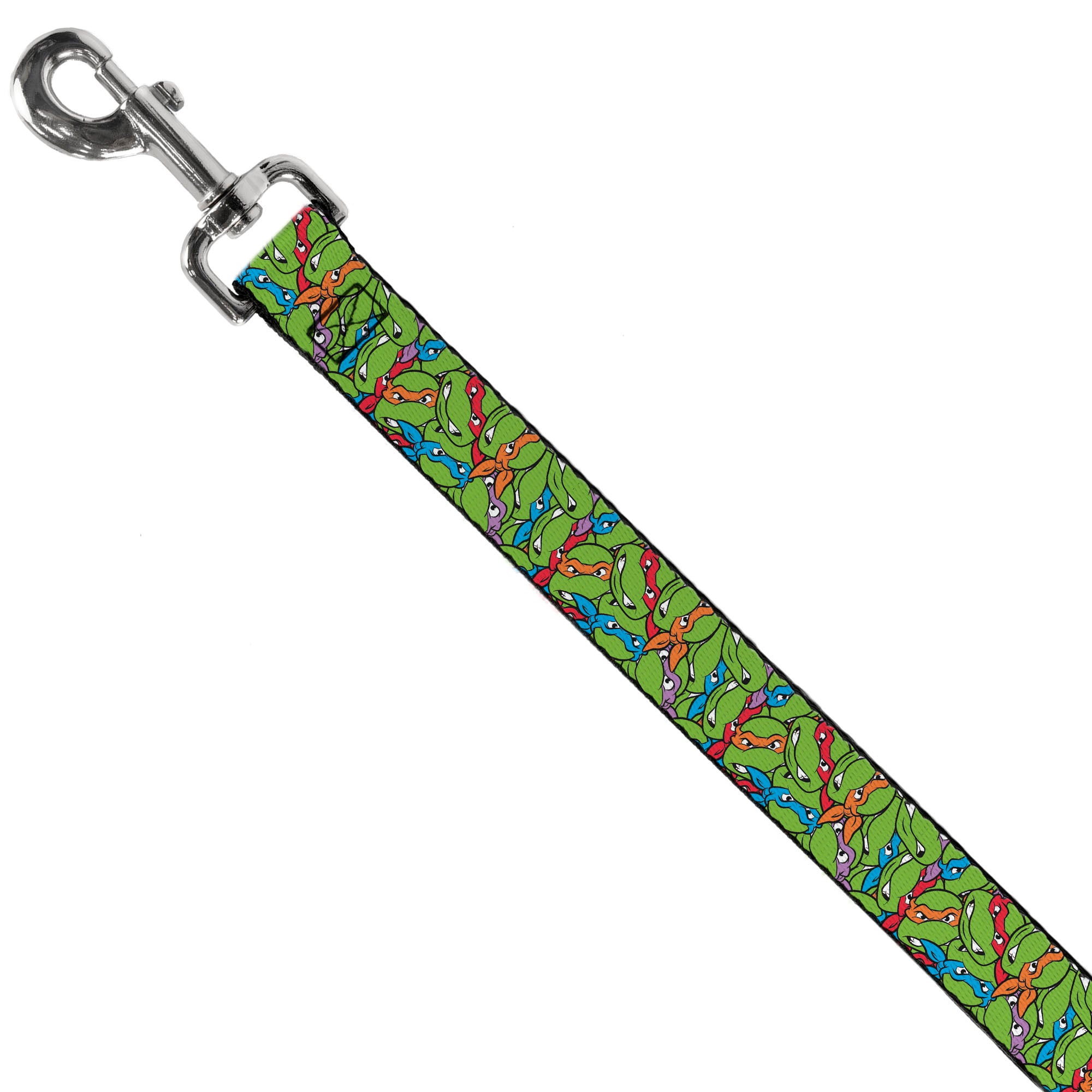 Dog Leash - Teenage Mutant Ninja Turtles Faces Stacked Green/Multi Color Dog Leashes Teenage Mutant Ninja Turtles