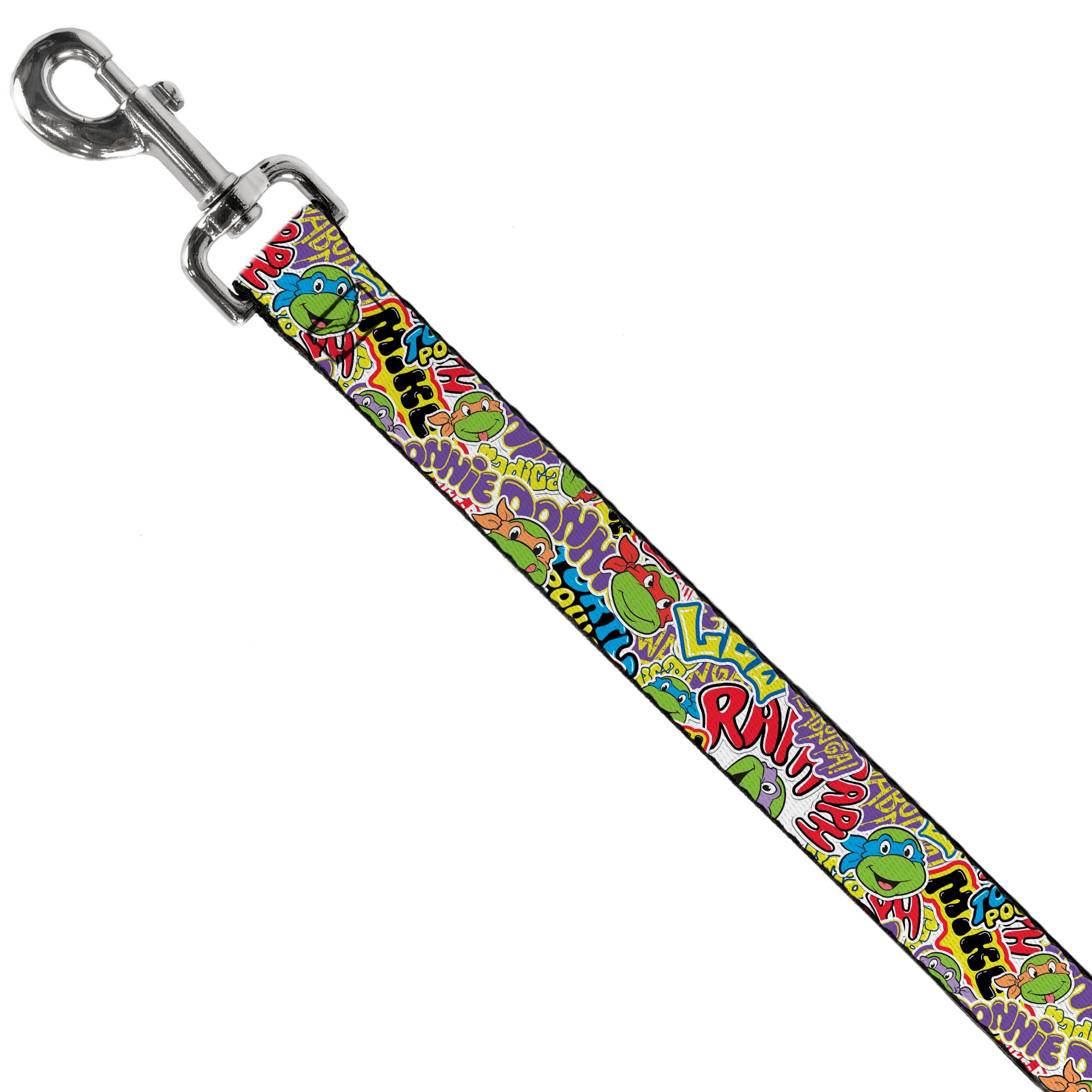 Dog Leash - Teenage Mutant Ninja Turtles Sticker Slaps Collage White/Multi Color Dog Leashes Teenage Mutant Ninja Turtles