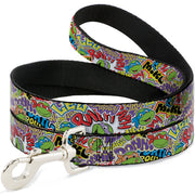 Dog Leash - Teenage Mutant Ninja Turtles Sticker Slaps Collage White/Multi Color Dog Leashes Teenage Mutant Ninja Turtles