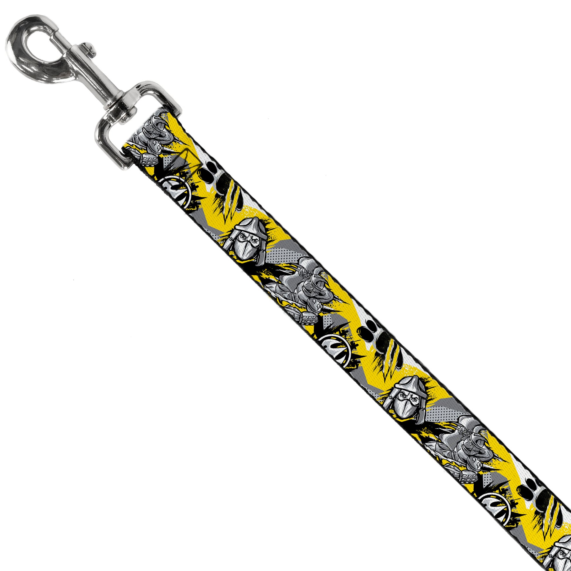 Dog Leash - Teenage Mutant Ninja Turtles Shredder Pose and Icons Grays/Yellow Dog Leashes Teenage Mutant Ninja Turtles