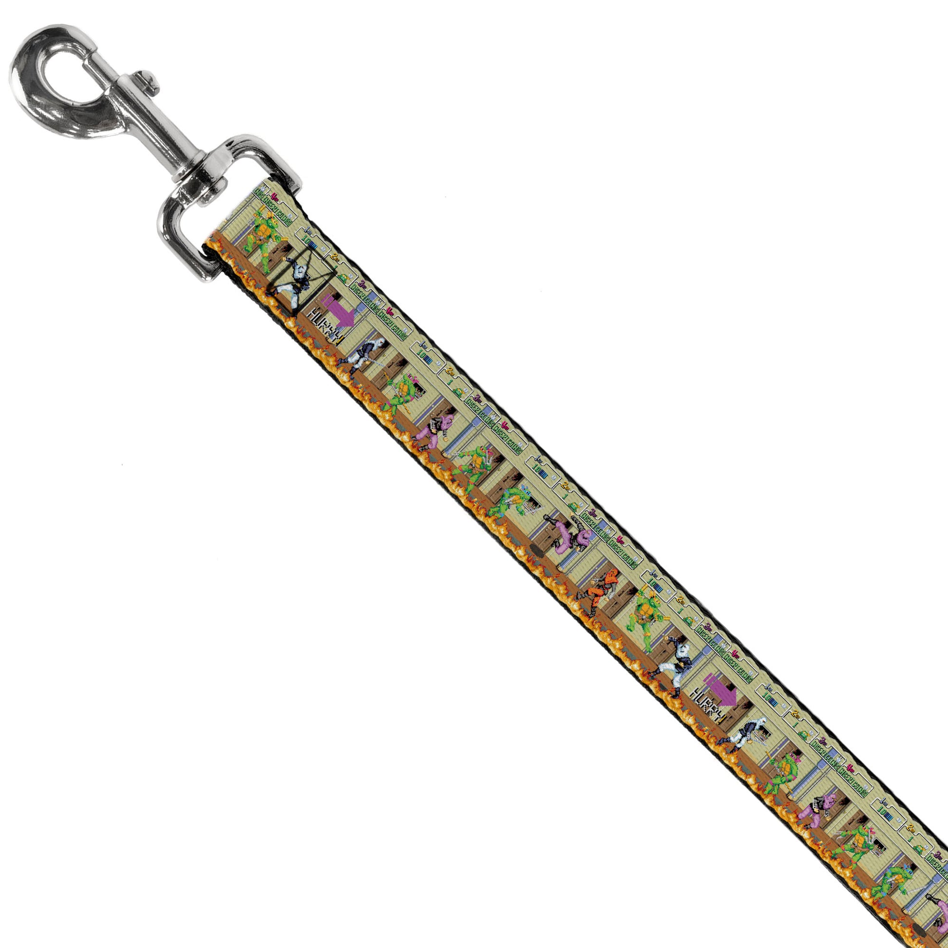 Dog Leash - Teenage Mutant Ninja Turtles Battle Foot Soldiers Ninjas Video Game Scene Tan Dog Leashes Teenage Mutant Ninja Turtles