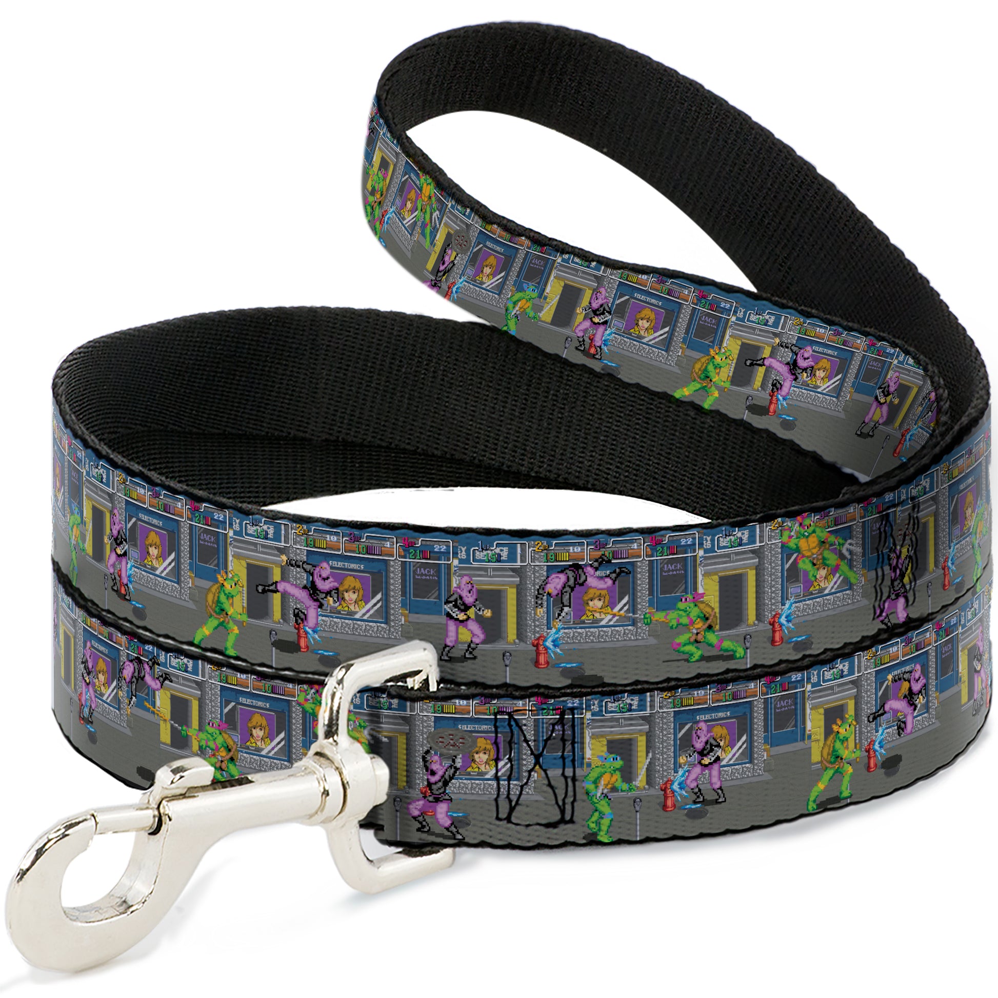 Dog Leash - Teenage Mutant Ninja Turtles Battle Purple Foot Soldier Ninja Video Game Scene Grays Dog Leashes Teenage Mutant Ninja Turtles