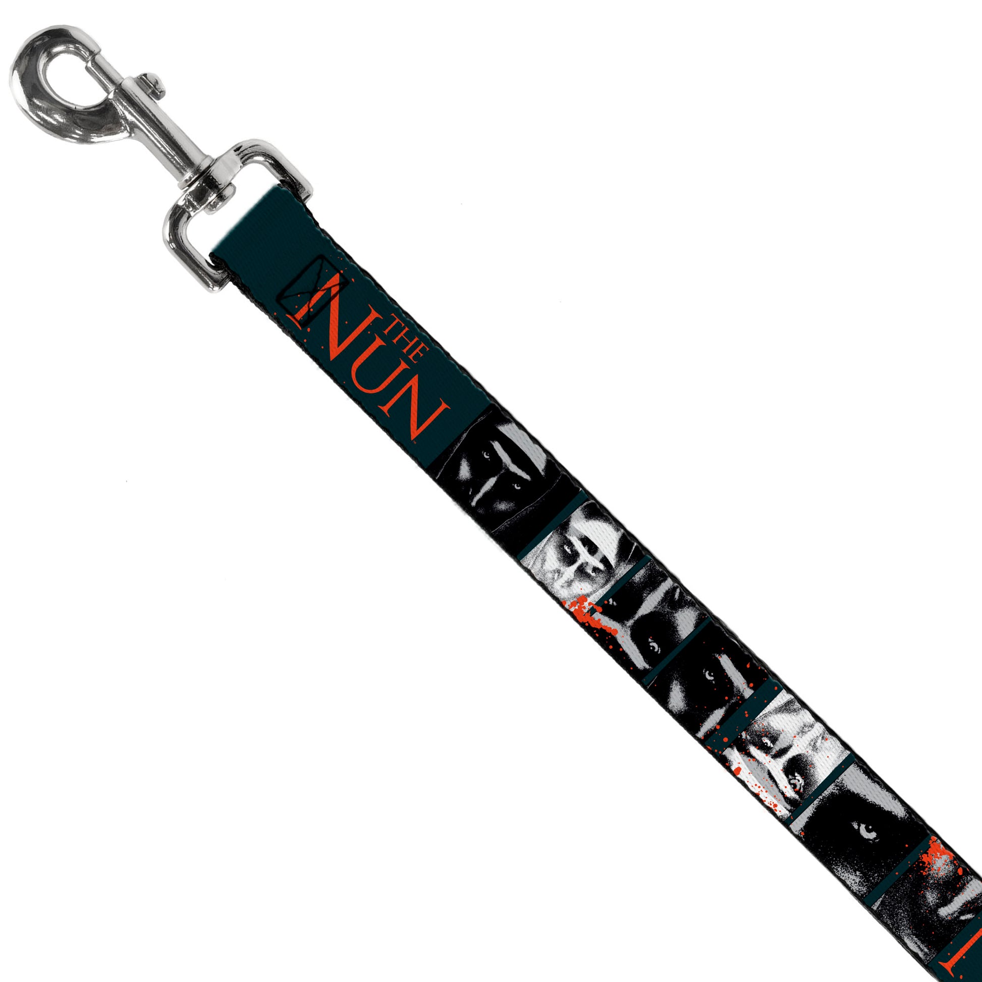 Dog Leash - THE NUN Demon Nun Valak Pose Blocks and Title Logo Blue/Red/White Dog Leashes The Nun