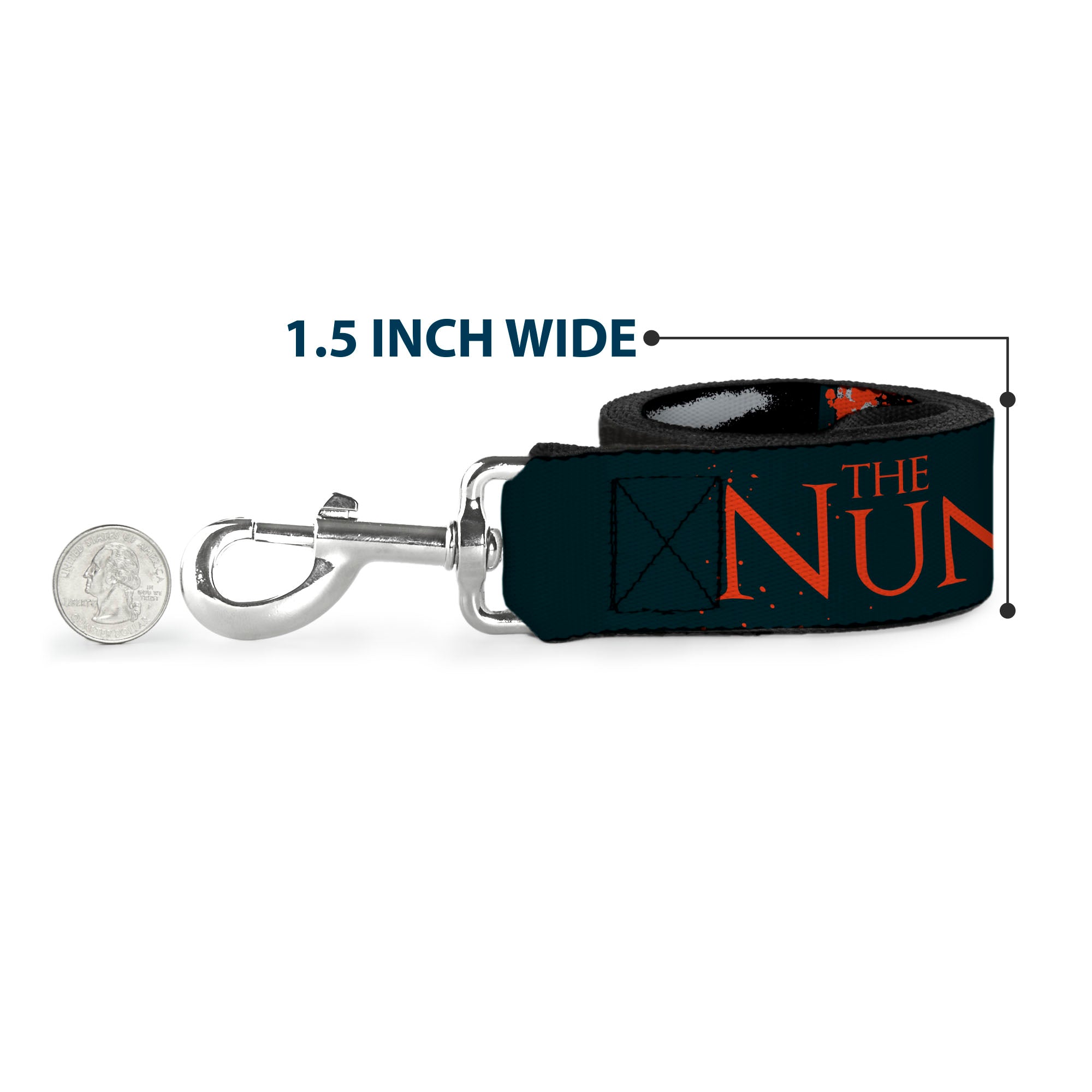 Dog Leash - THE NUN Demon Nun Valak Pose Blocks and Title Logo Blue/Red/White Dog Leashes The Nun