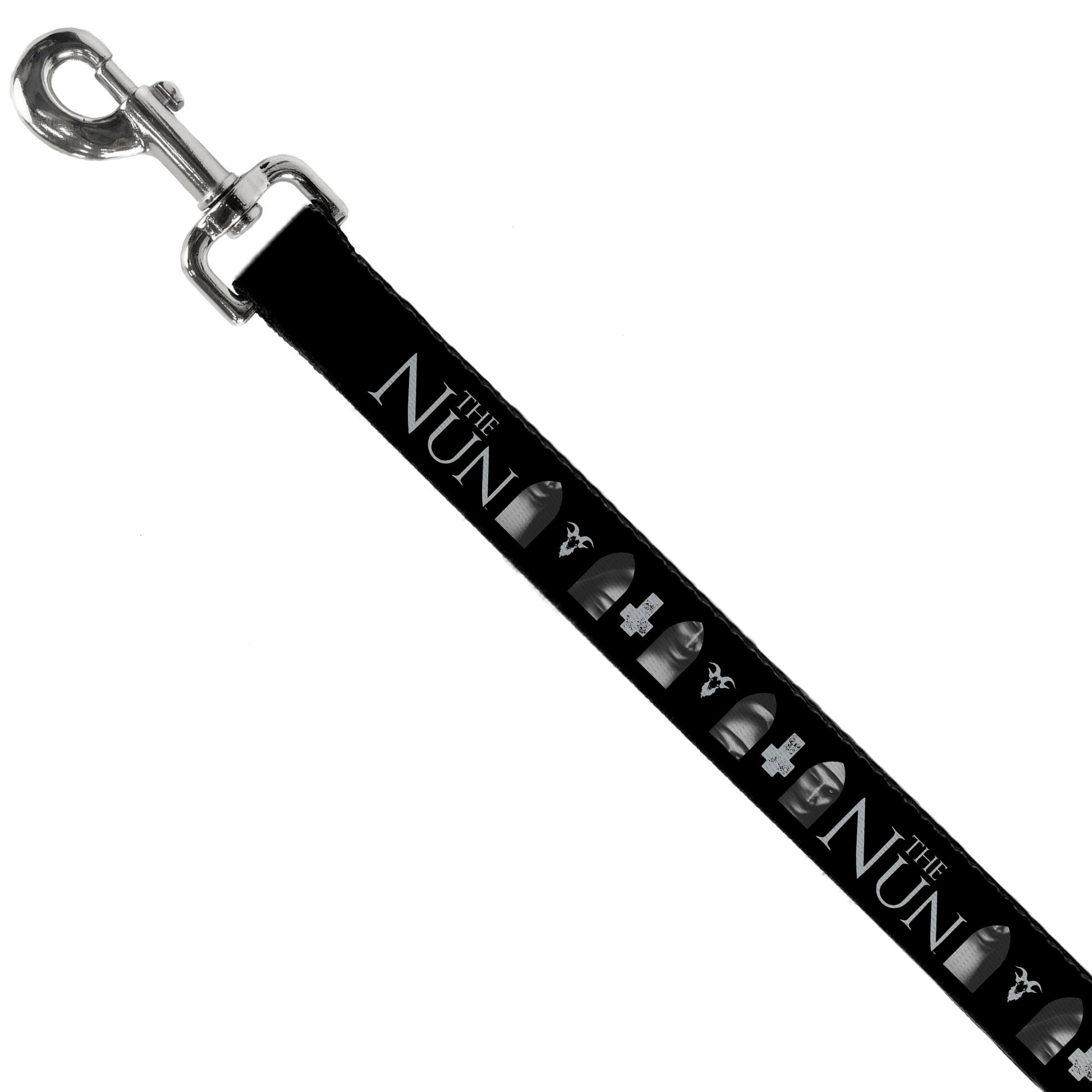 Dog Leash - THE NUN Demon Nun Valak Face with Icons and Title Logo Black/Grays Dog Leashes The Nun