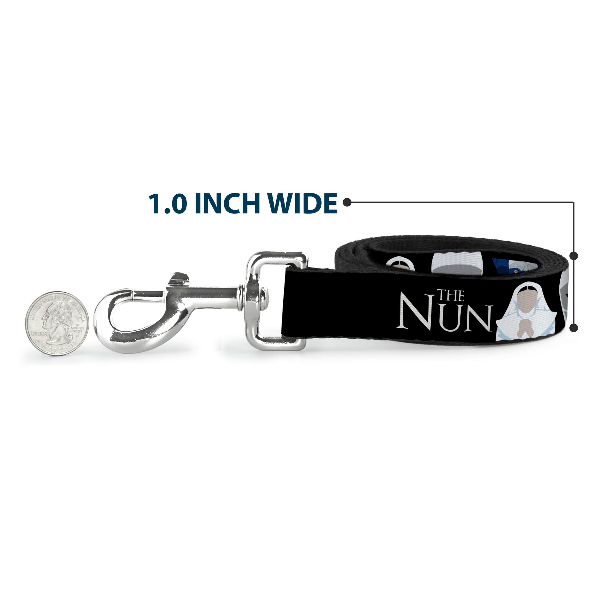 Dog Leash - THE NUN Sister Irene and Demon Nun Valak Icons with Title Logo Black/White Dog Leashes The Nun