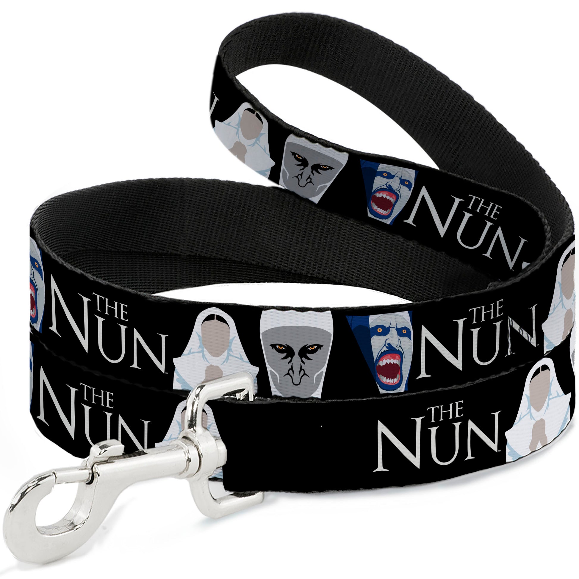 Dog Leash - THE NUN Sister Irene and Demon Nun Valak Icons with Title Logo Black/White Dog Leashes The Nun