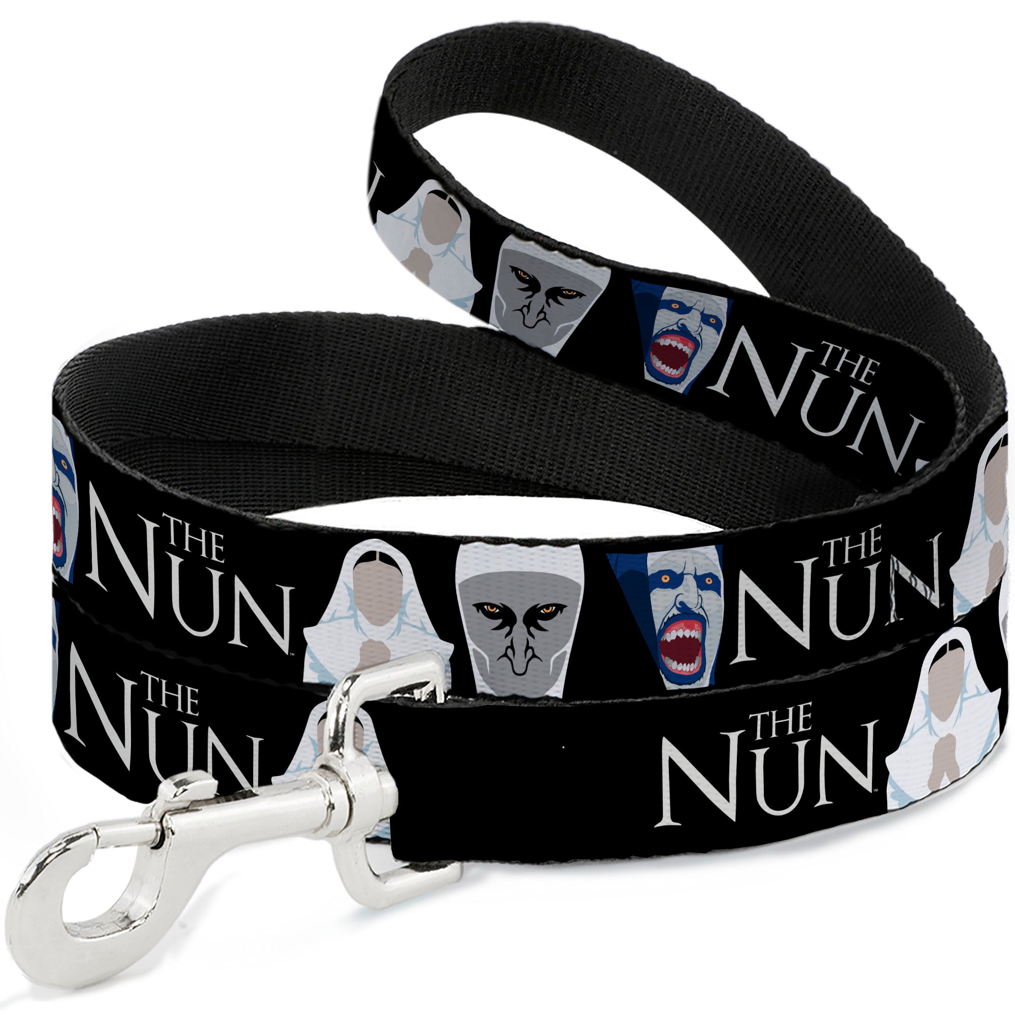 Dog Leash - THE NUN Sister Irene and Demon Nun Valak Icons with Title Logo Black/White Dog Leashes The Nun
