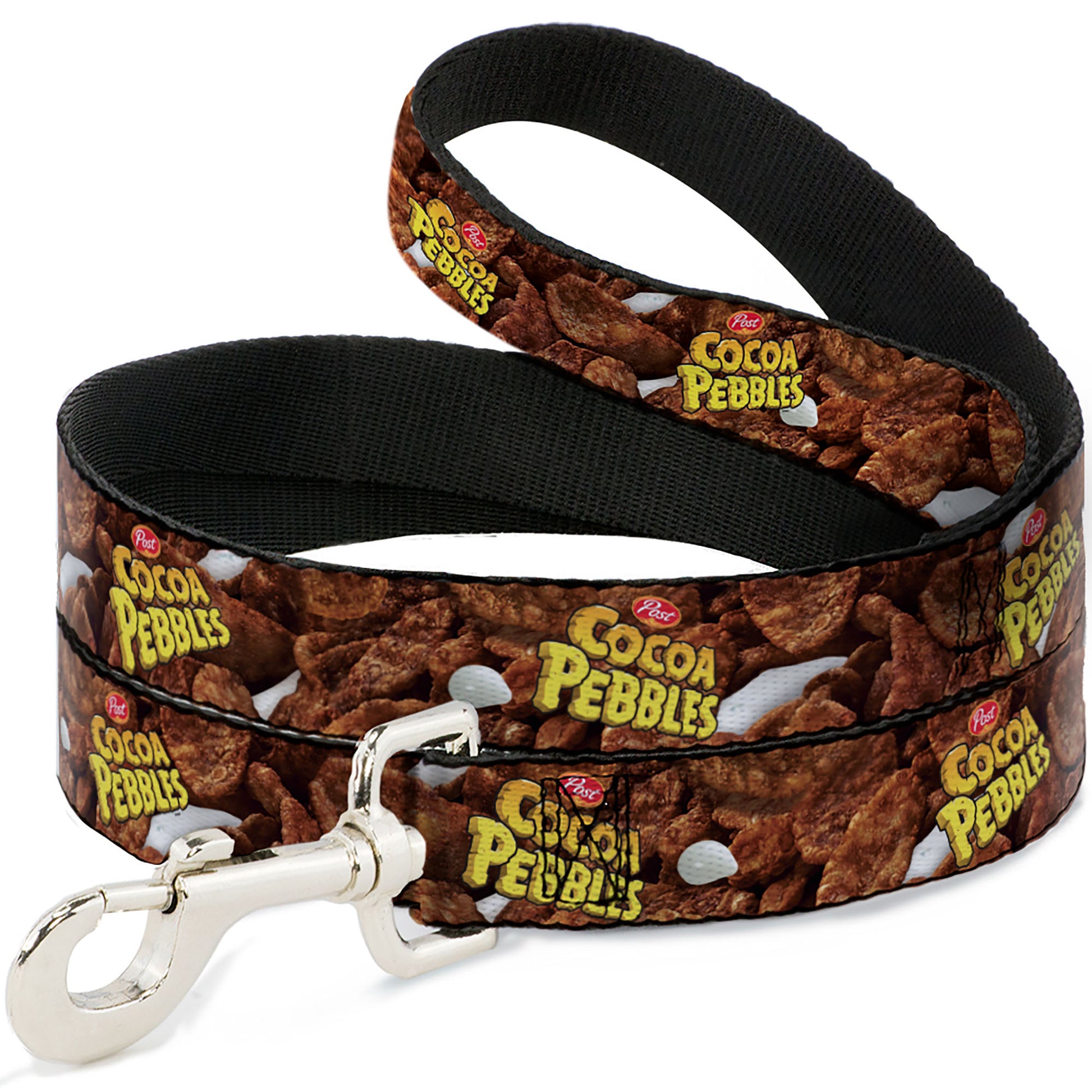 Dog Leash - POST COCOA PEBBLES Logo and Vivid Cereal Browns Dog Leashes The Flintstones