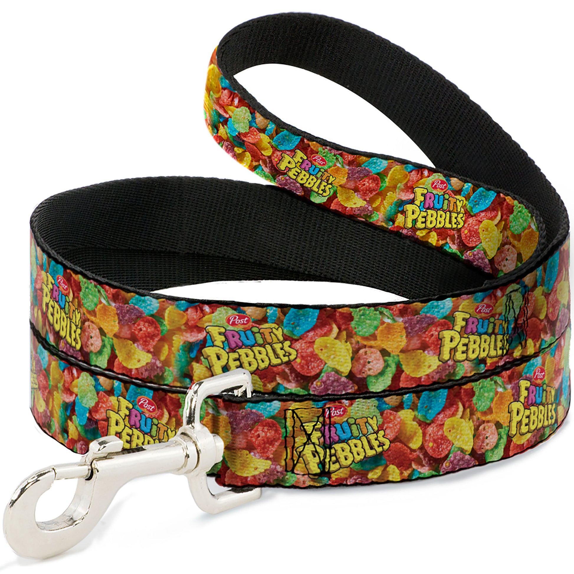 Dog Leash - POST FRUITY PEBBLES Logo and Vivid Cereal Multi Color Dog Leashes The Flintstones