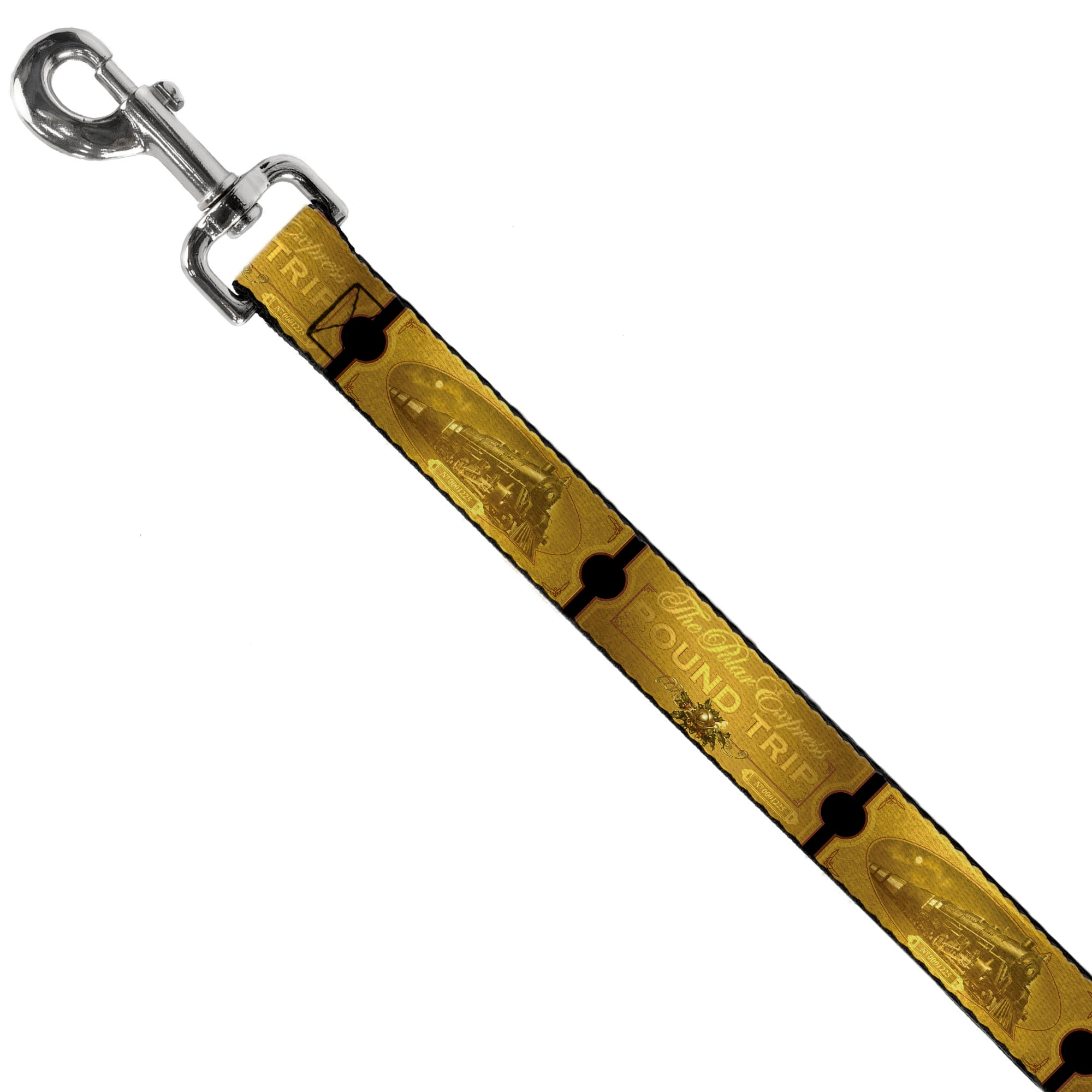 Dog Leash - THE POLAR EXPRESS ROUND TRIP Ticket Black/Golds Dog Leashes The Polar Express