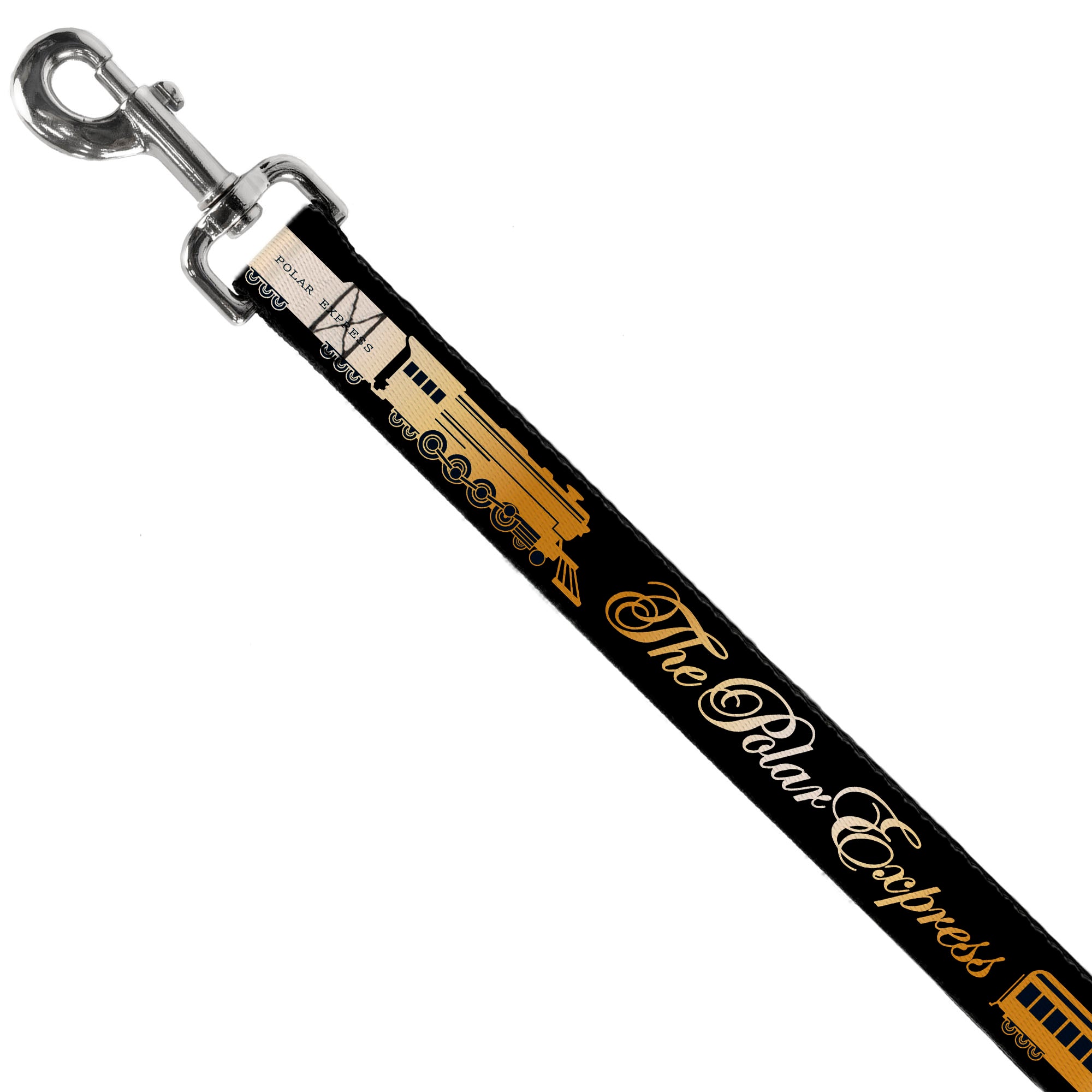 Dog Leash - POLAR EXPRESS Train Cars Black/Golds Dog Leashes The Polar Express