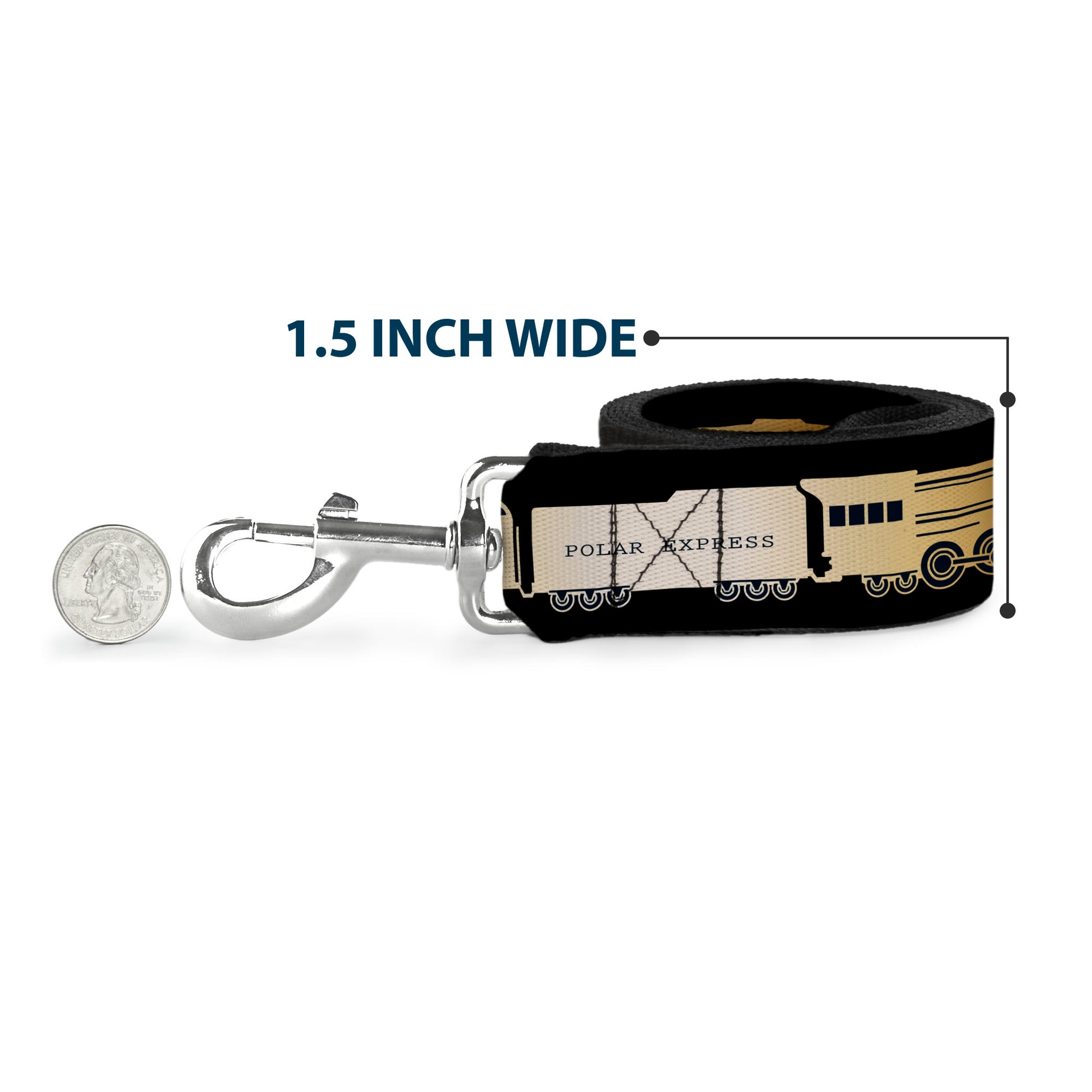 Dog Leash - POLAR EXPRESS Train Cars Black/Golds Dog Leashes The Polar Express