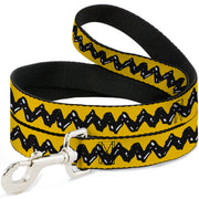 Dog Leash - Peanuts Charlie Brown Zig Zag Stripe Yellow/Black Dog Leashes Peanuts