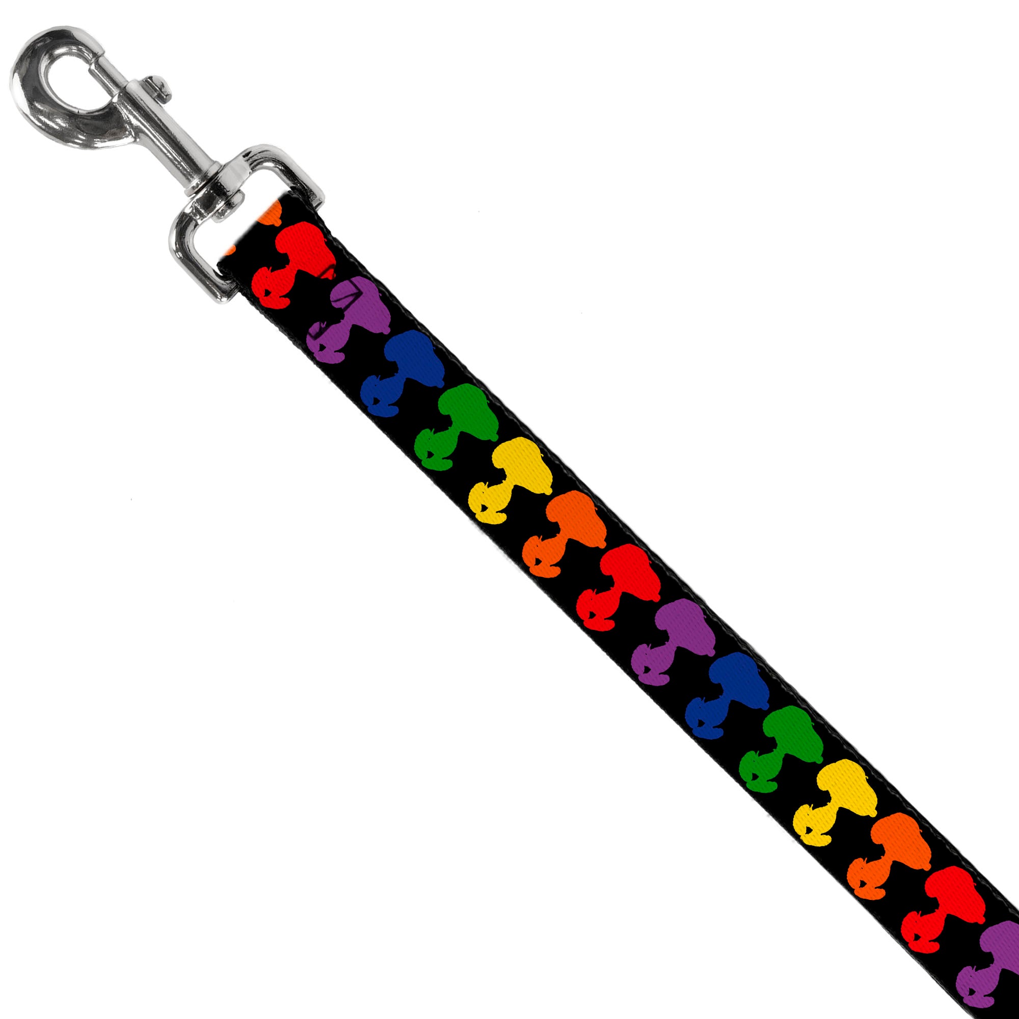 Dog Leash - Peanuts Snoopy Silhoutte Pose Black/Rainbow Multi Color Dog Leashes Peanuts