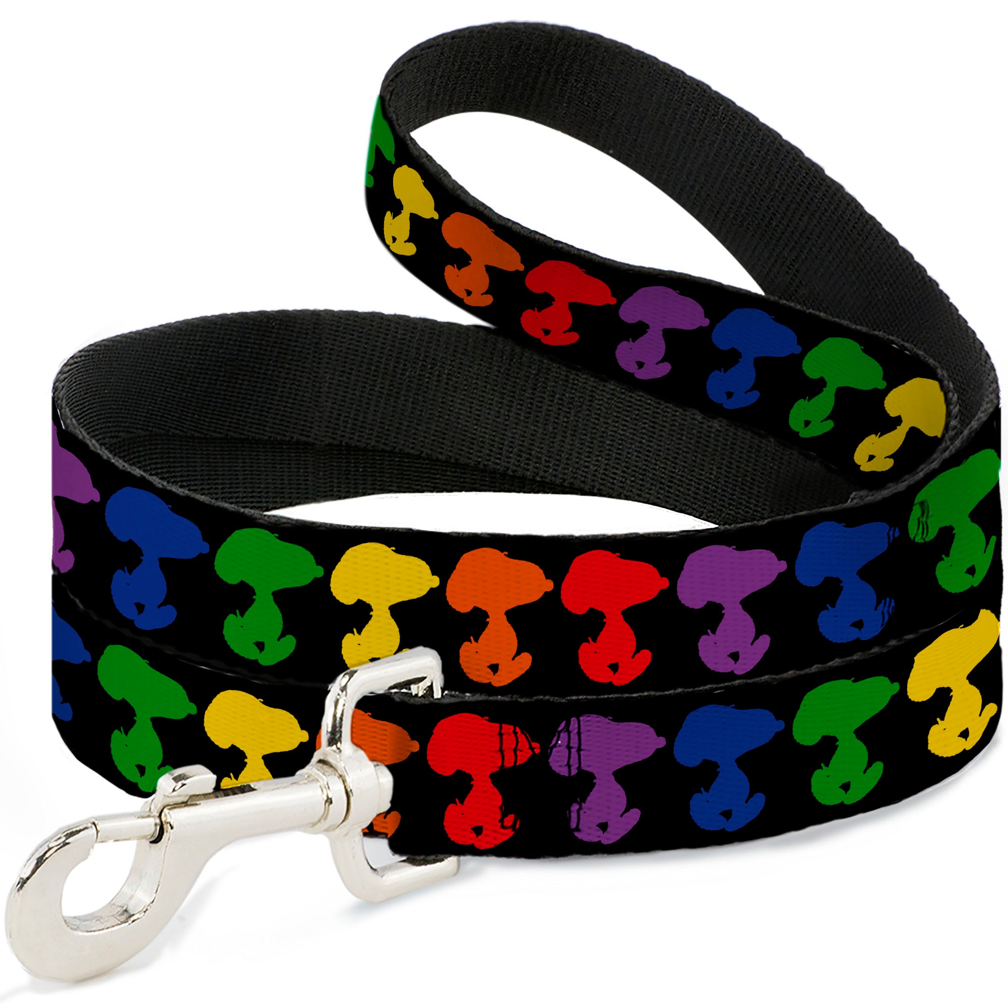 Dog Leash - Peanuts Snoopy Silhoutte Pose Black/Rainbow Multi Color Dog Leashes Peanuts