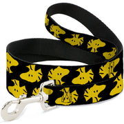Dog Leash - Peanuts Woodstock Face Flip Black/Yellow Dog Leashes Peanuts