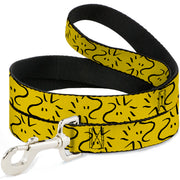 Dog Leash - Peanuts Woodstock Line Face Line Art Yellow/Black Dog Leashes Peanuts