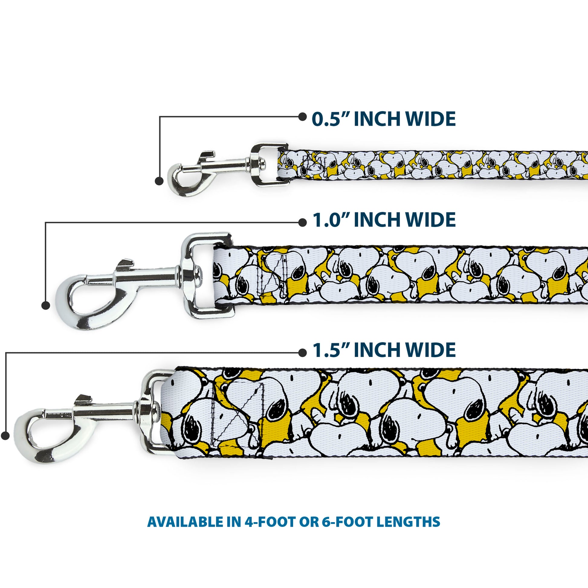 Dog Leash - Peanuts Snoopy Pose Stacked Yellow Dog Leashes Peanuts