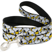 Dog Leash - Peanuts Snoopy Pose Stacked Yellow Dog Leashes Peanuts