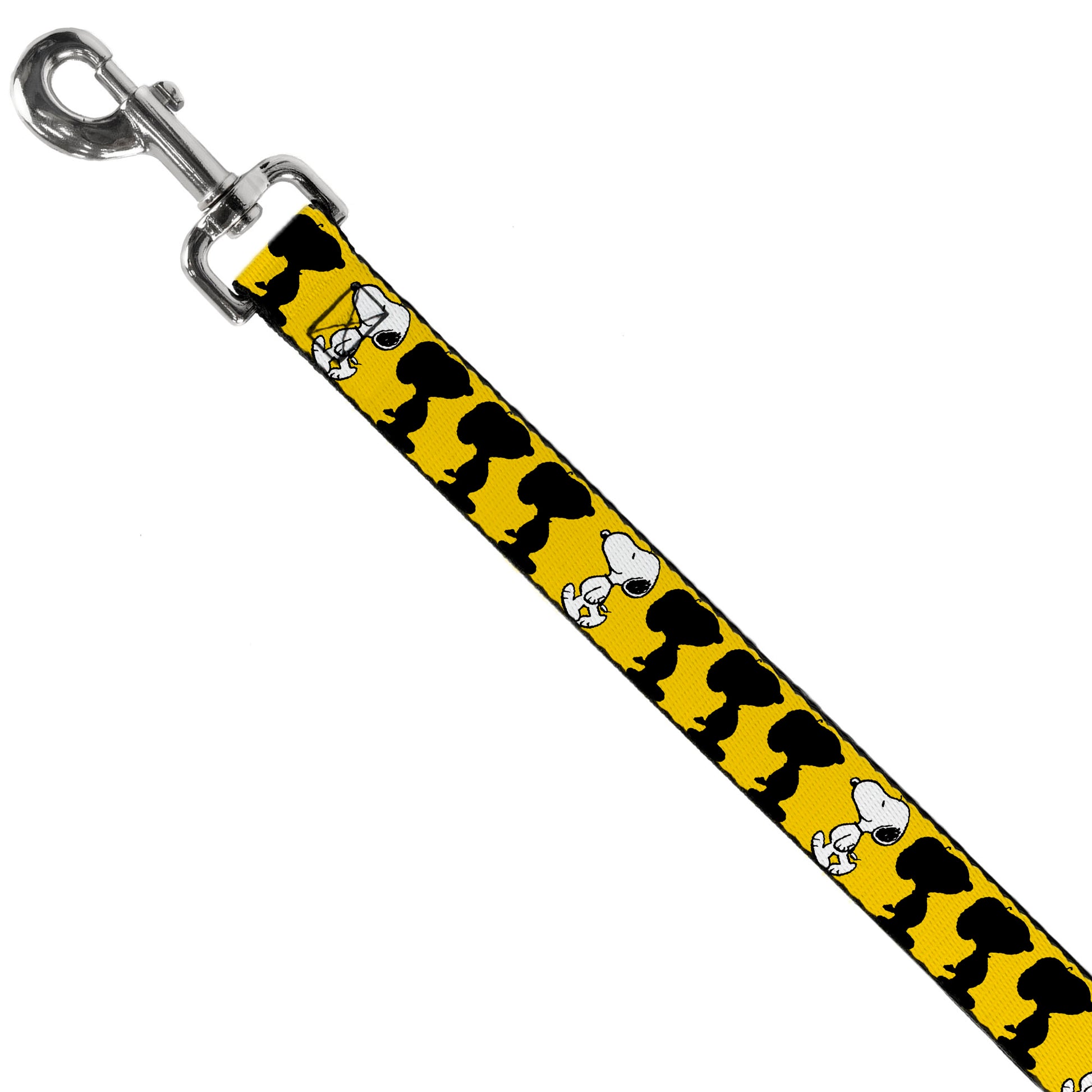 Dog Leash - Peanuts Snoopy Walking/Silhouette Pose Yellow/Black/White Dog Leashes Peanuts