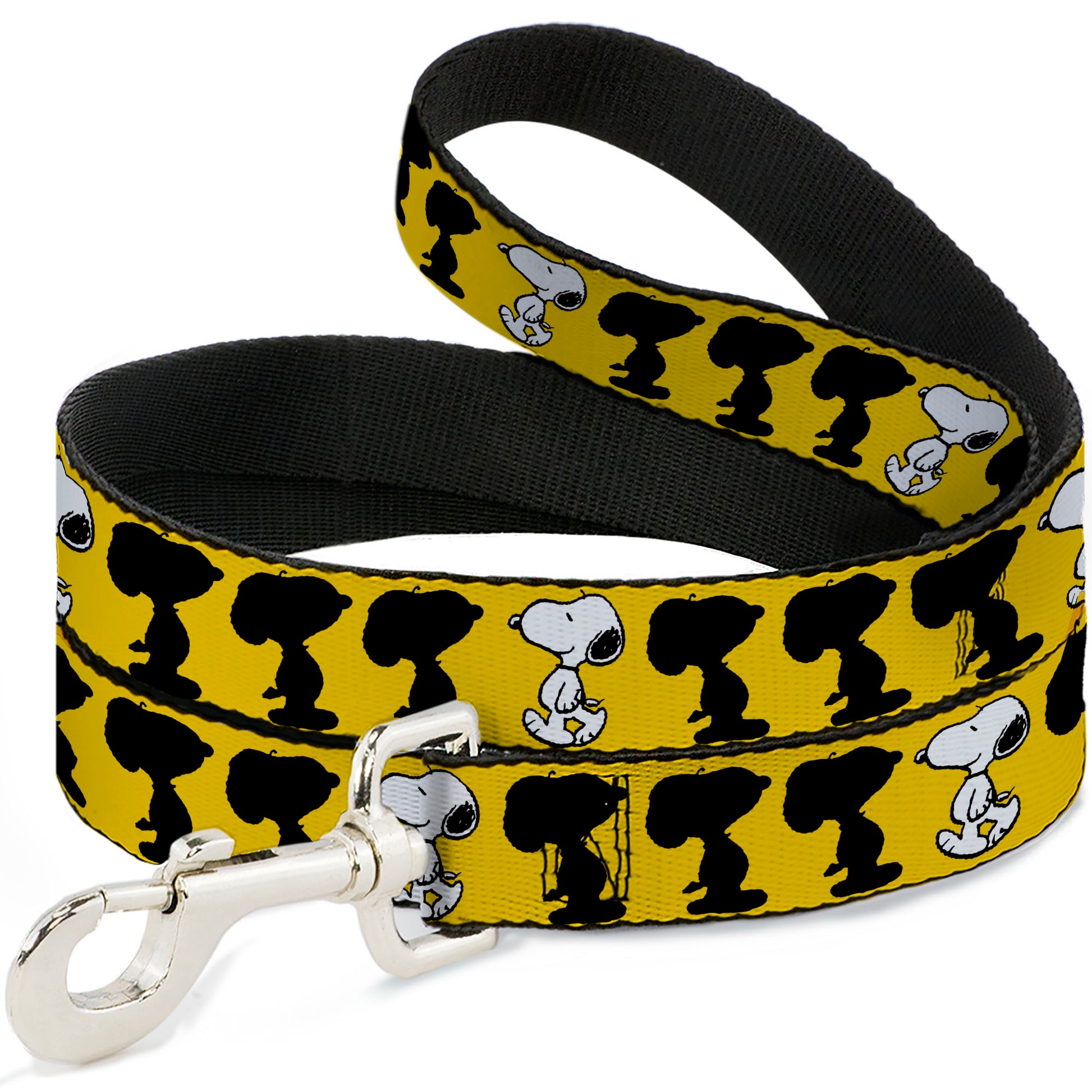 Dog Leash - Peanuts Snoopy Walking/Silhouette Pose Yellow/Black/White Dog Leashes Peanuts