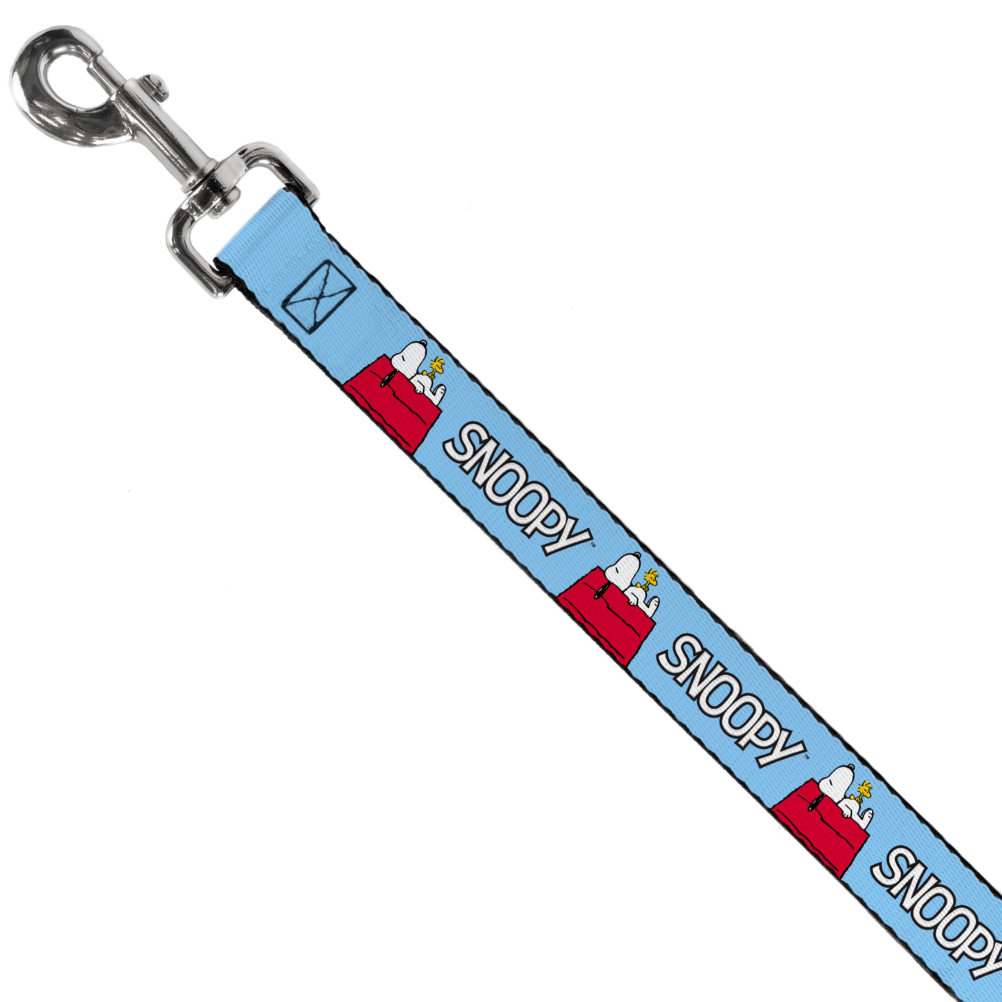 Dog Leash - Peanuts Snoopy and Woodstock Dog House Pose and Text Sky Blue Dog Leashes Peanuts