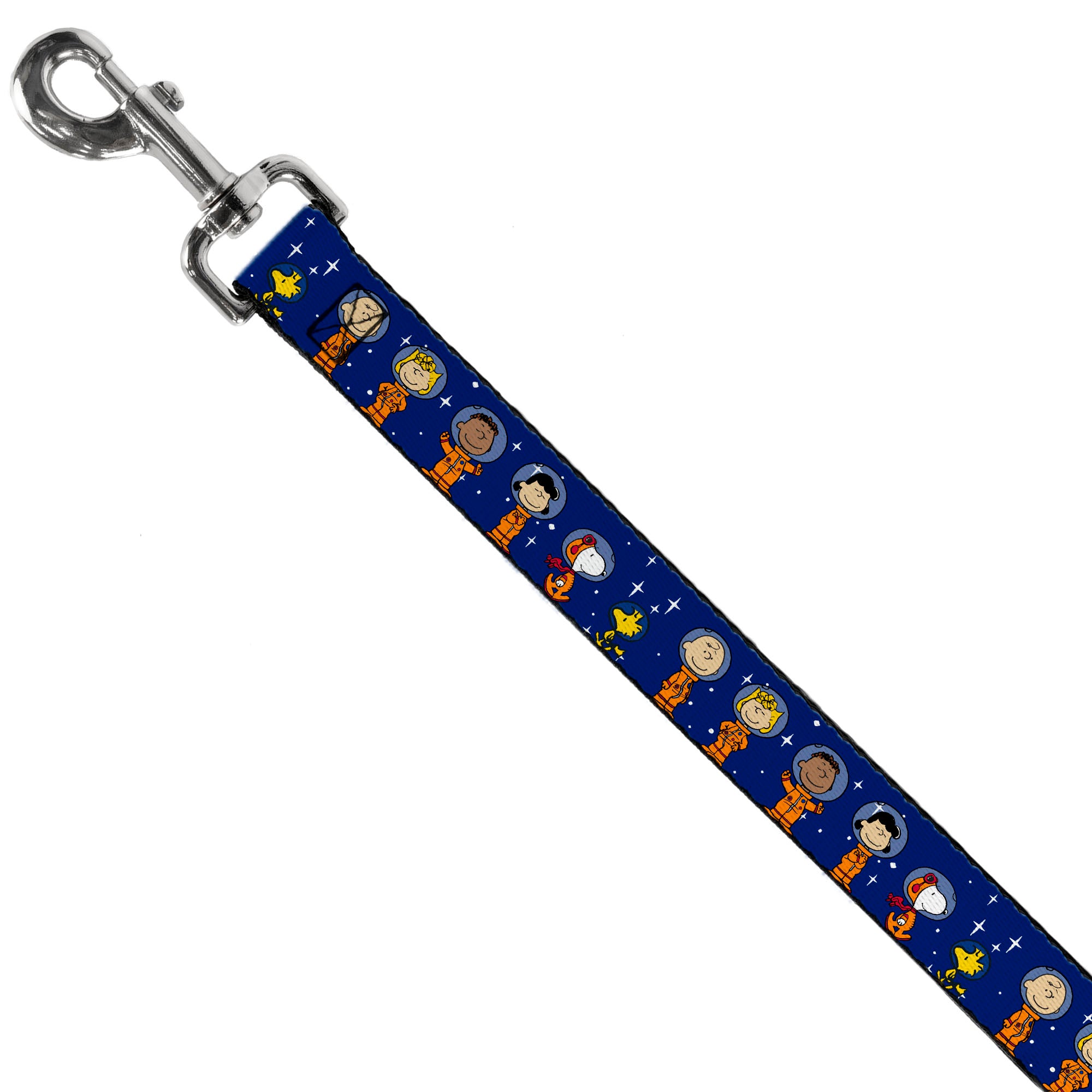 Dog Leash - Peanuts Gang Astronauts Standing Poses Stars Blue/White Dog Leashes Peanuts