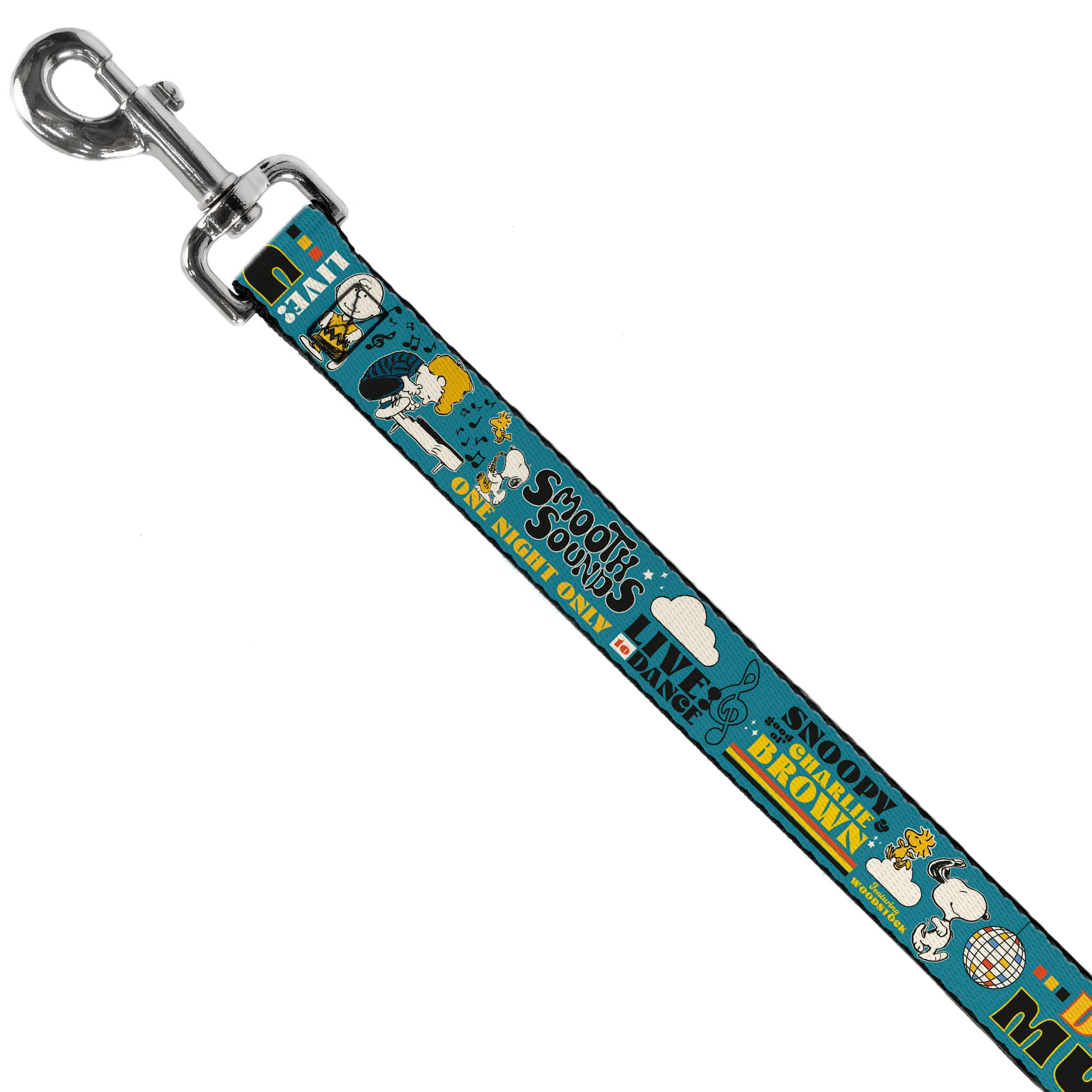 Dog Leash - Peanuts Gang DANCE MUSIC Poses and Quotes Blue/Multi Color Dog Leashes Peanuts