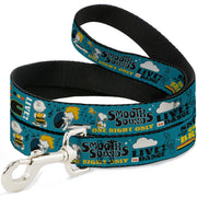 Dog Leash - Peanuts Gang DANCE MUSIC Poses and Quotes Blue/Multi Color Dog Leashes Peanuts
