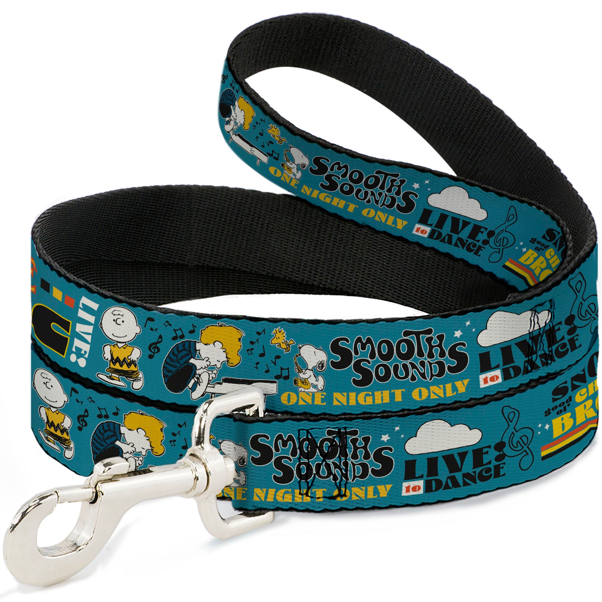 Dog Leash - Peanuts Gang DANCE MUSIC Poses and Quotes Blue/Multi Color Dog Leashes Peanuts