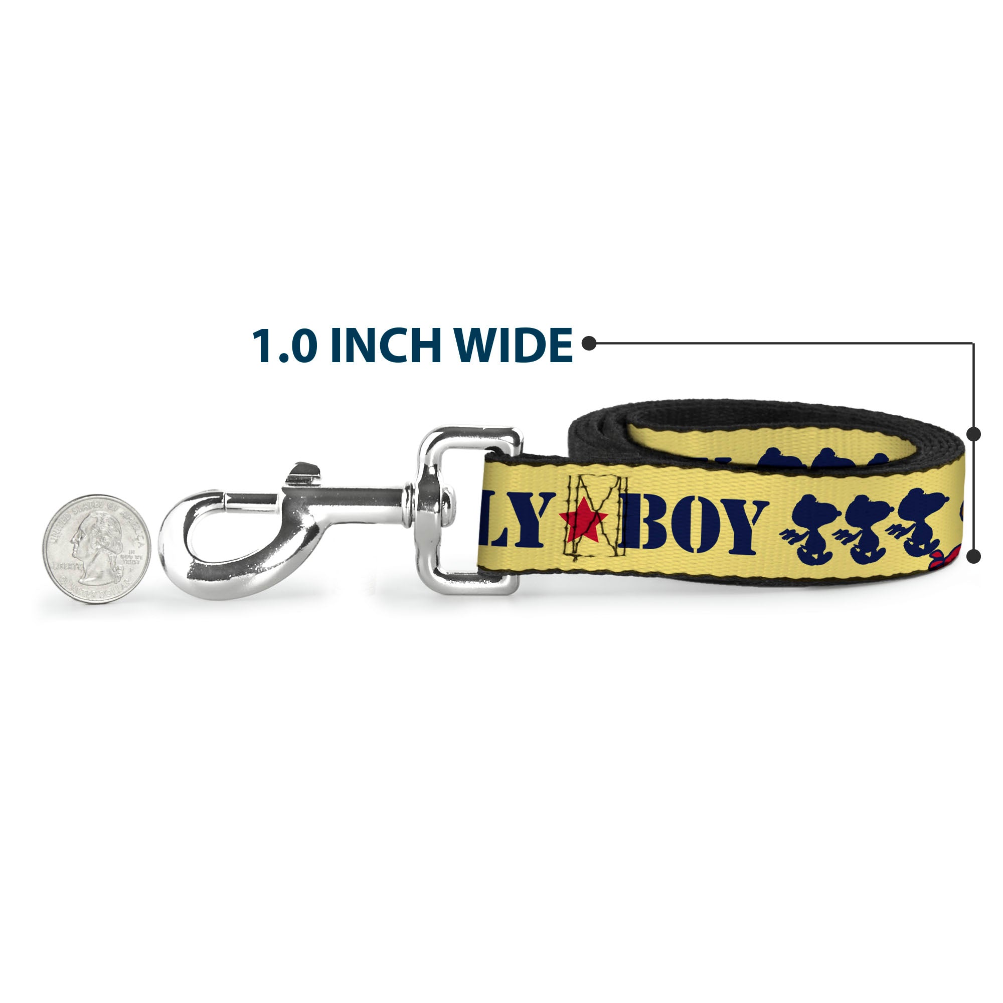 Dog Leash - Peanuts Snoopy FLY BOY TOP DOG Flying Ace Yellow/Blue/Red Dog Leashes Peanuts