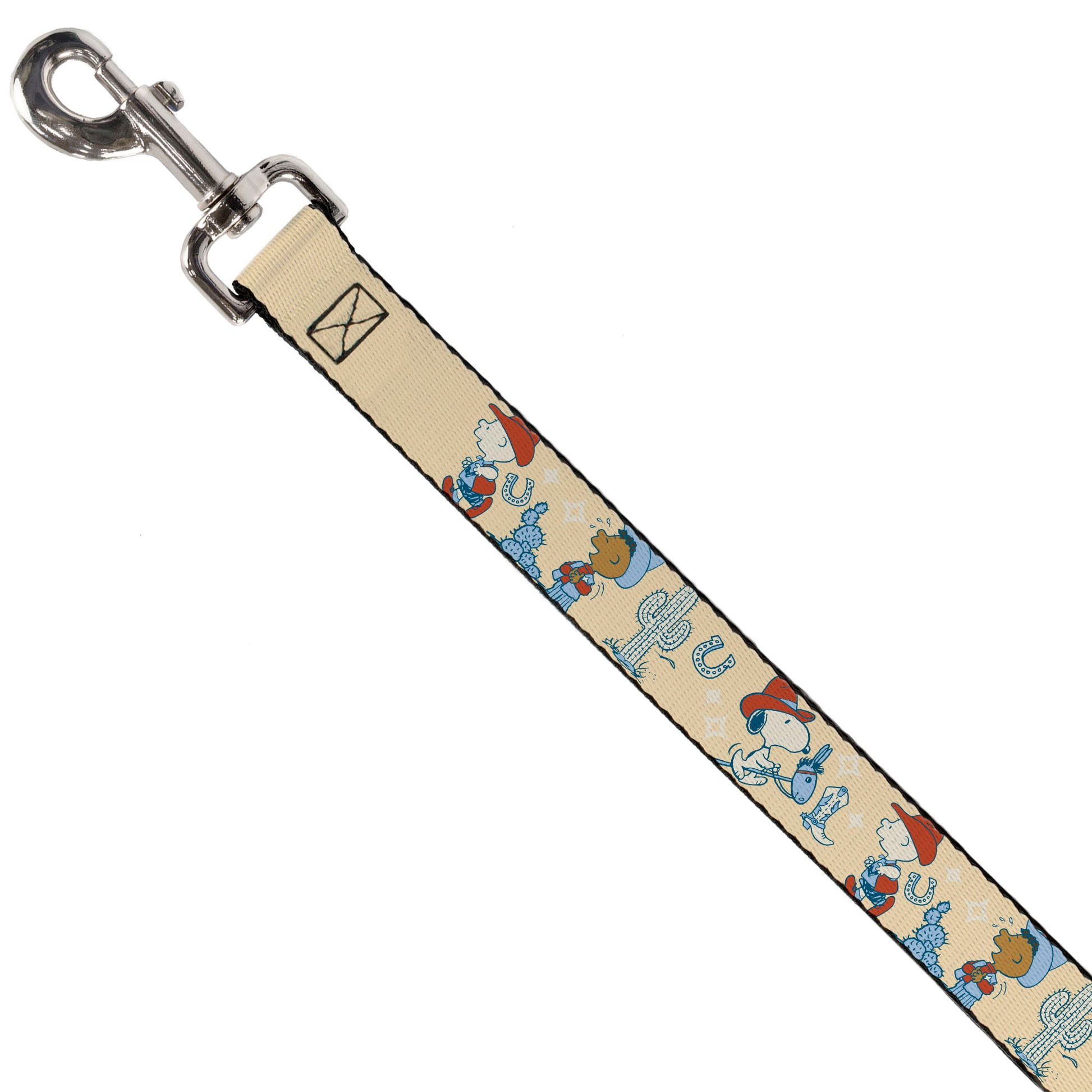 Dog Leash - Peanuts Snoopy and Friends Desert Cowboy Poses Beige Dog Leashes Peanuts