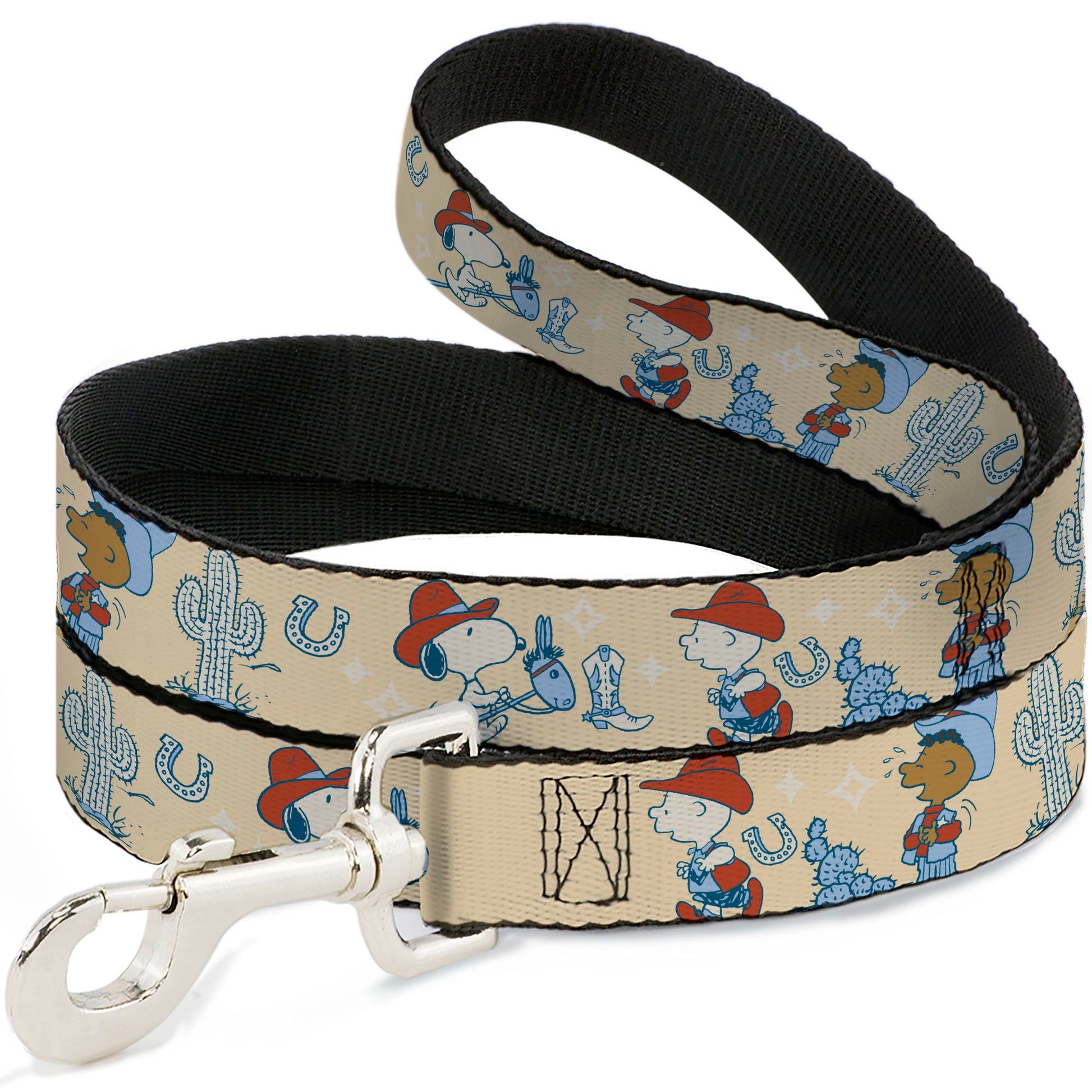 Dog Leash - Peanuts Snoopy and Friends Desert Cowboy Poses Beige Dog Leashes Peanuts
