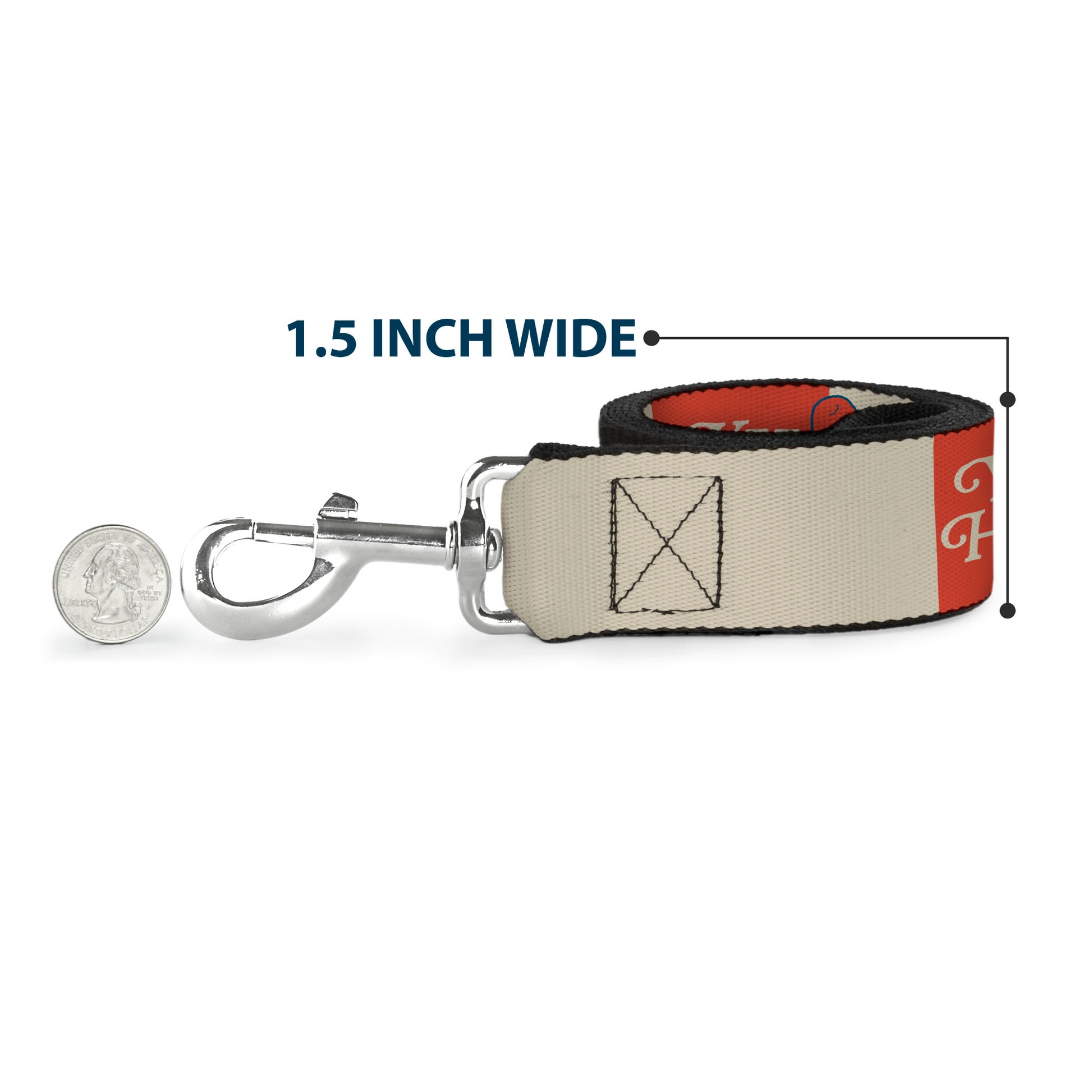 Dog Leash - Peanuts Snoopy YEE HAW AMERICA Pose and Icons Ivory/Blues/Red Dog Leashes Peanuts