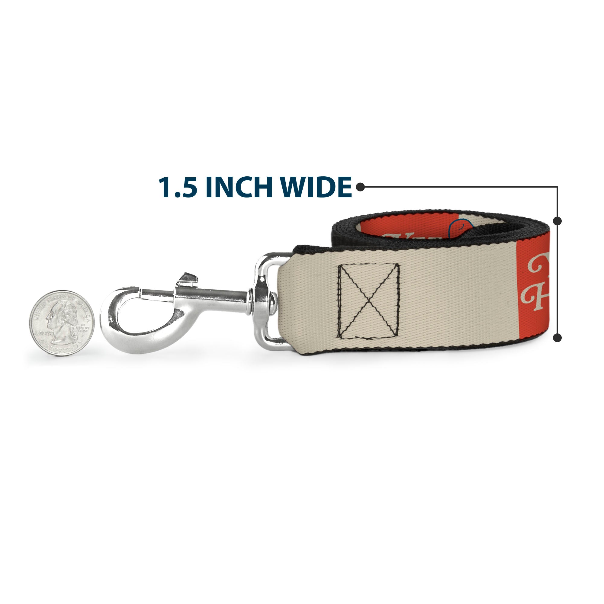 Dog Leash - Peanuts Snoopy YEE HAW AMERICA Pose and Icons Ivory/Blues/Red Dog Leashes Peanuts