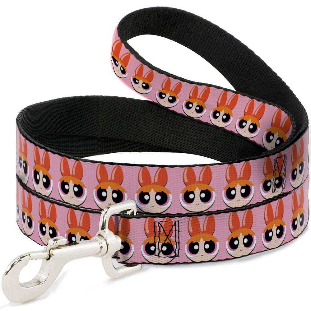 Dog Leash - The Powerpuff Girls Blossom Face Close-Up Pink Dog Leashes Powerpuff Girls