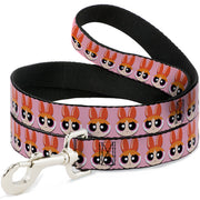 Dog Leash - The Powerpuff Girls Blossom Face Close-Up Pink Dog Leashes Powerpuff Girls
