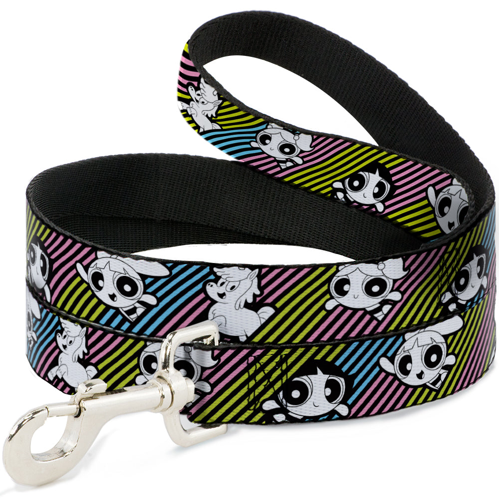 Dog Leash - The Powerpuff Girls and Donny Stripe Black/Multi Pastel Dog Leashes Powerpuff Girls