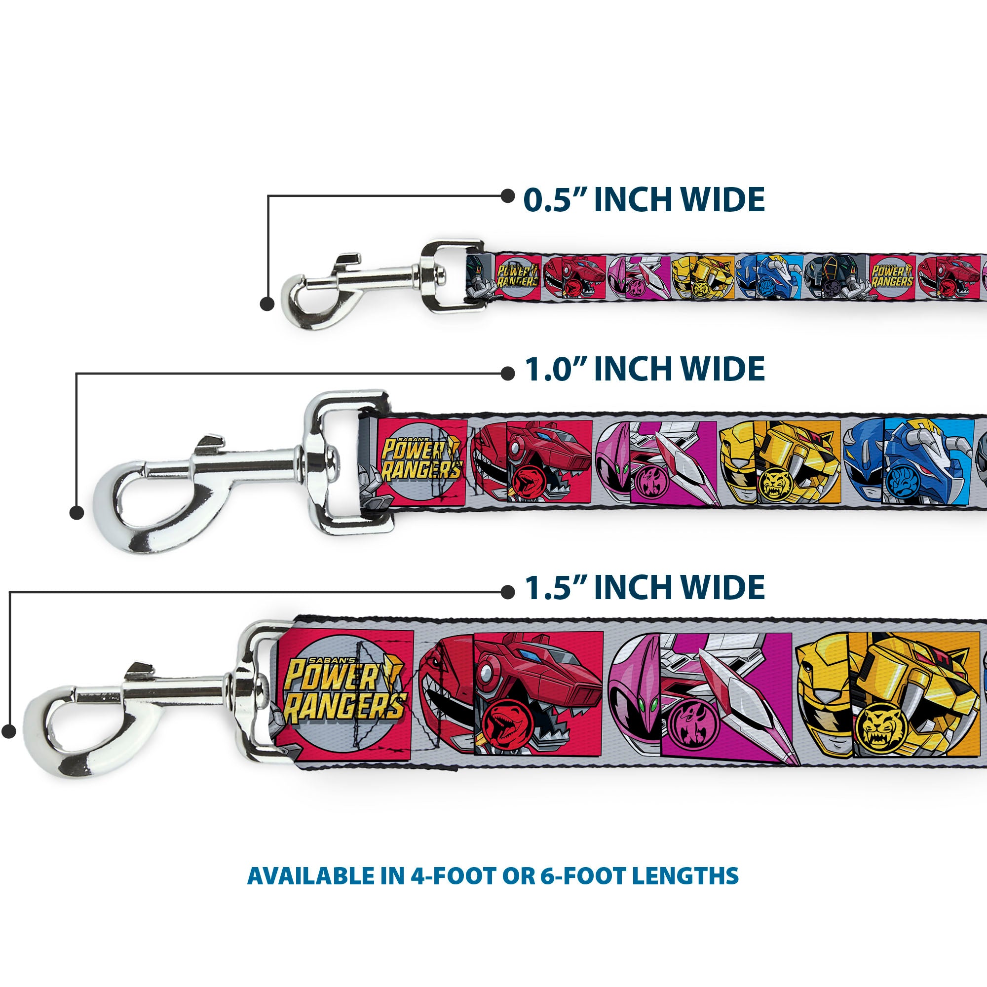Dog Leash - SABAN'S POWER RANGERS Ranger Zord and Icon Blocks and Title Logo