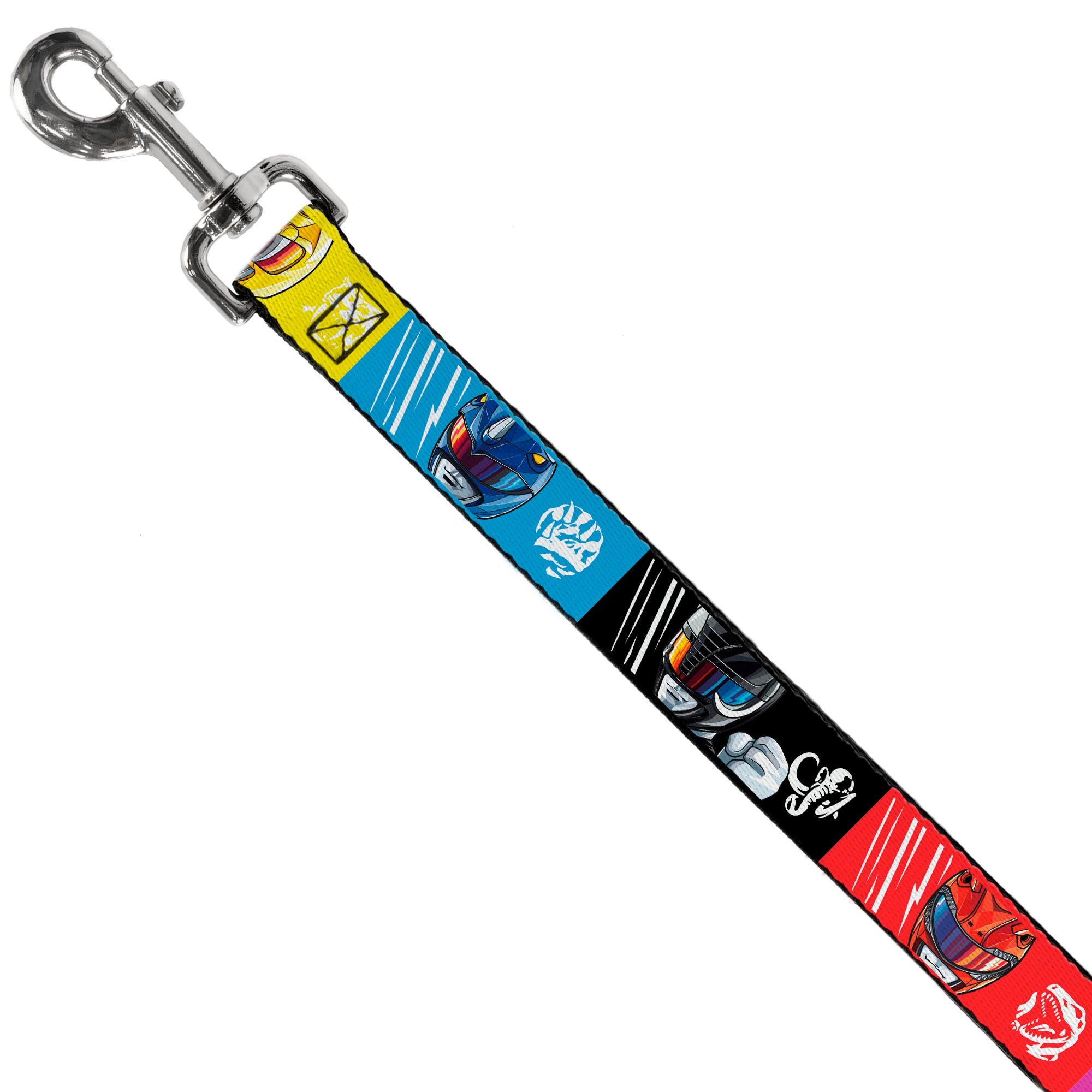 Dog Leash - Power Rangers Face and Power Icon Blocks Multi Color