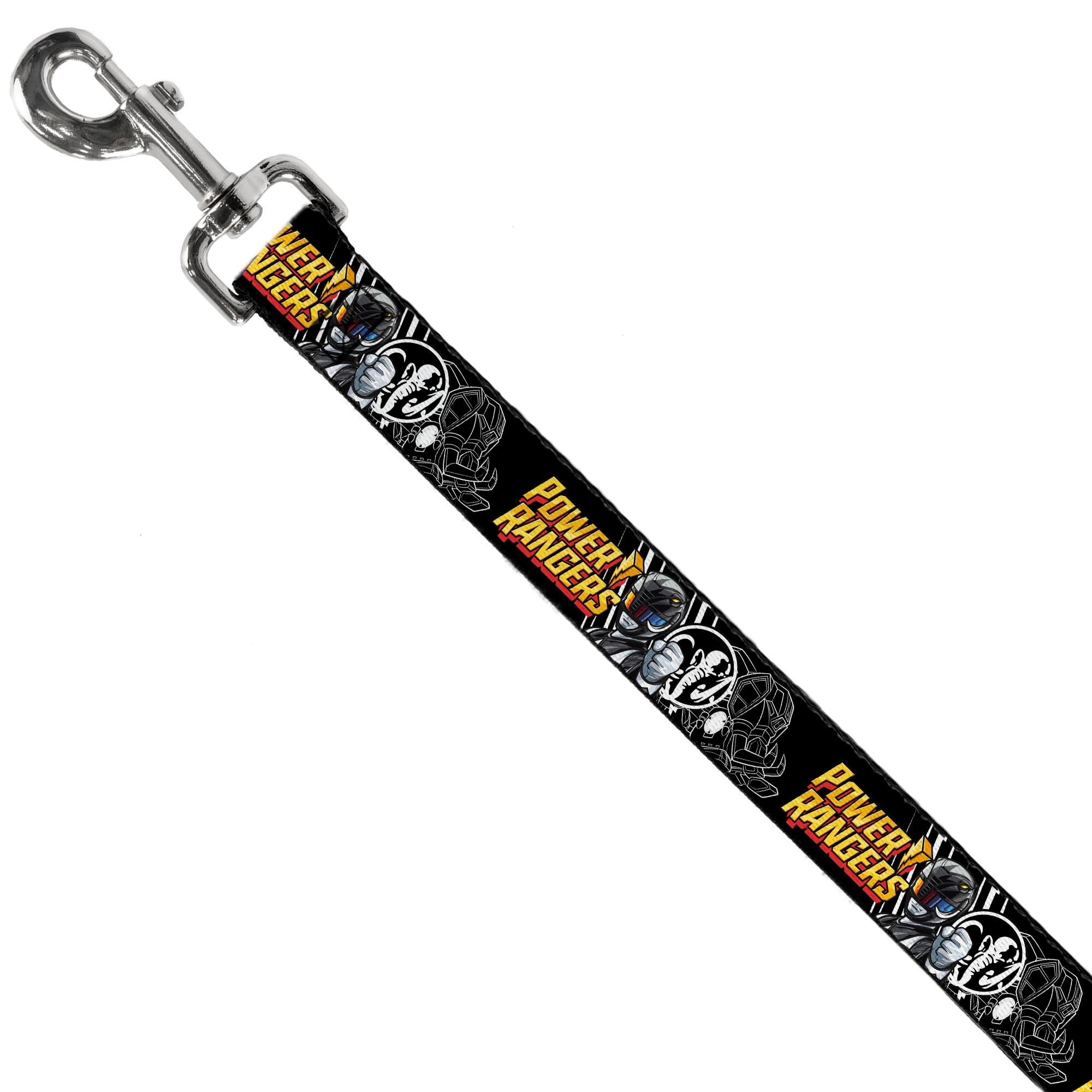 Dog Leash - POWER RANGERS Black Ranger Mastadon Pose and Coin Icon Black